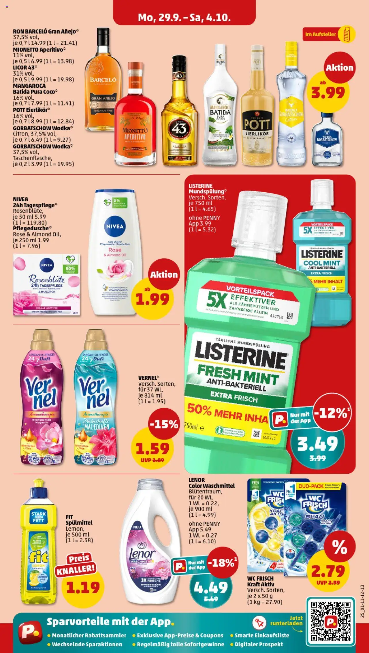 Penny Prospekt 	 – gültig ab 29.09.2025 | Seite: 25 | Produkte: Waschmittel, Wc frisch, Wodka gorbatschow, Listerine