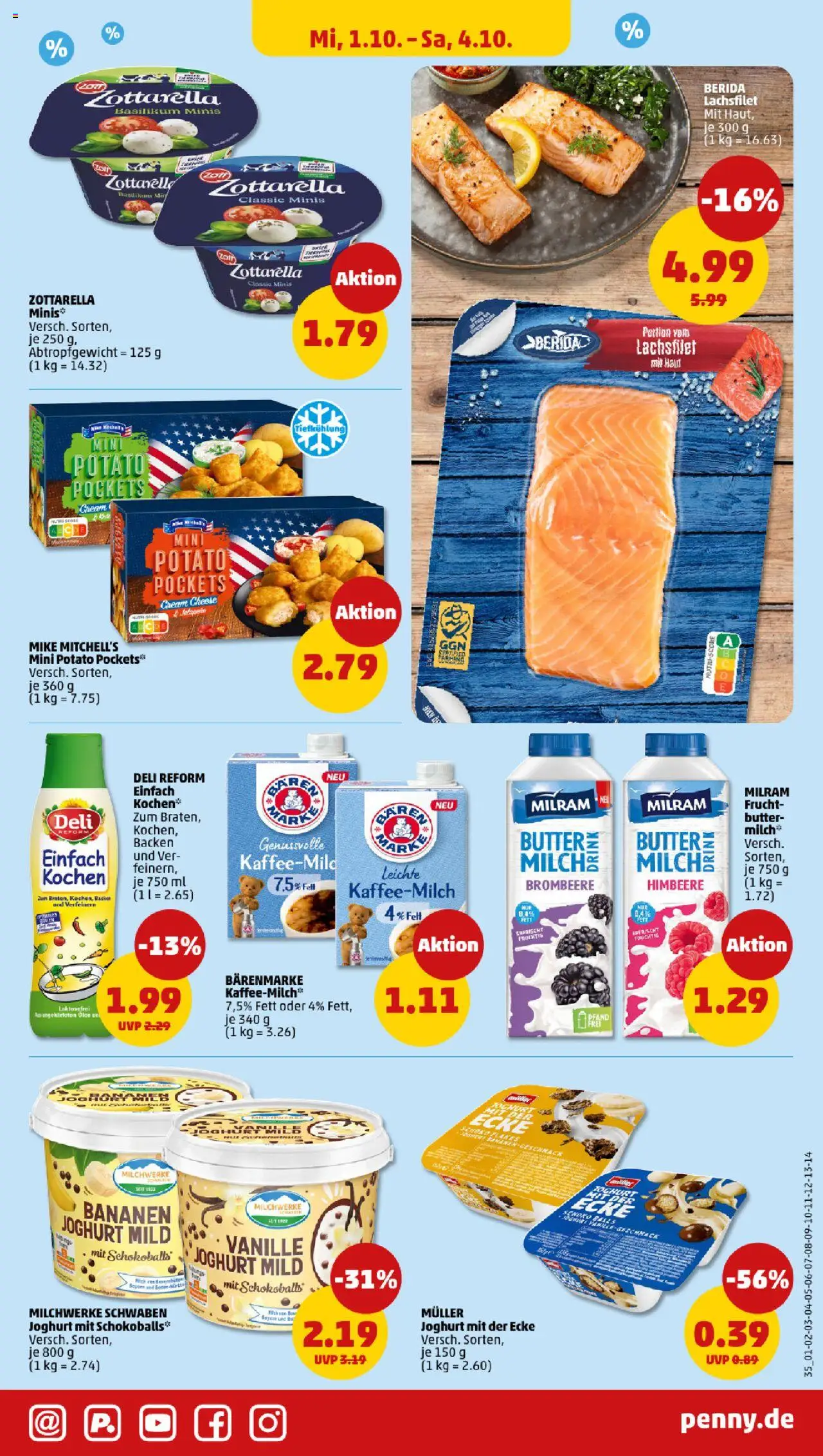 Penny Prospekt 	 – gültig ab 29.09.2025 | Seite: 35 | Produkte: Butter, Bananen, Himbeere, Deli reform