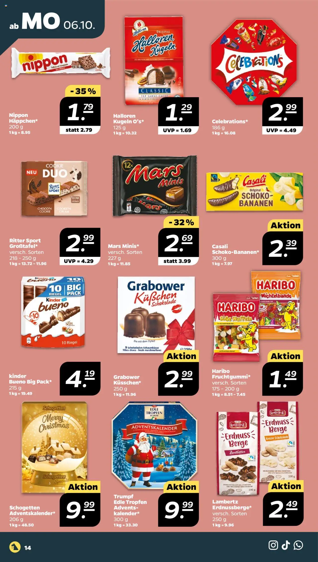 Netto Prospekt 	 – gültig ab 06.10.2025 | Seite: 14 | Produkte: Haribo, Celebrations, Mars, Schogetten