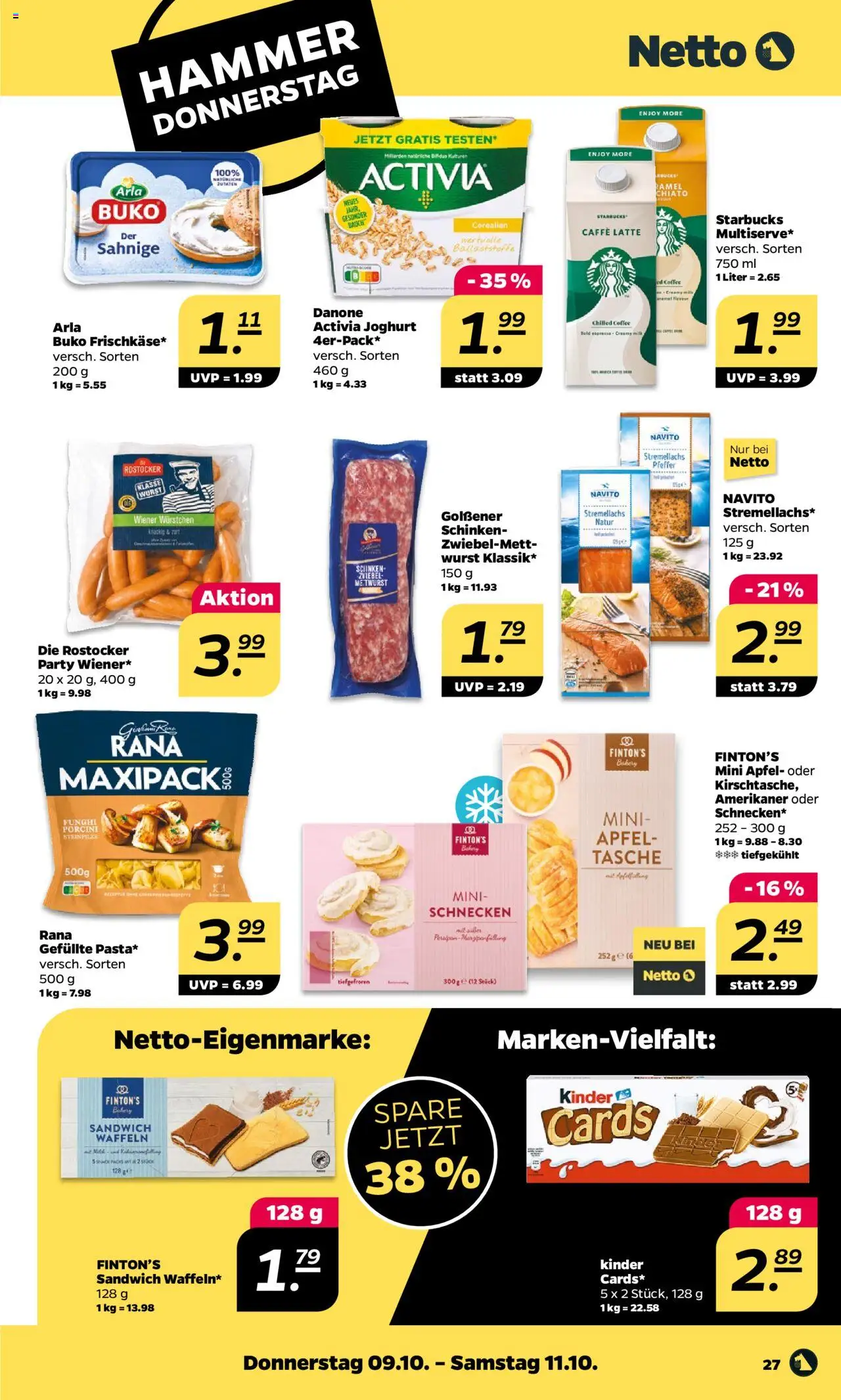 Netto Prospekt 	 – gültig ab 06.10.2025 | Seite: 27 | Produkte: Tasche, Starbucks, Pfeffer, Schinken