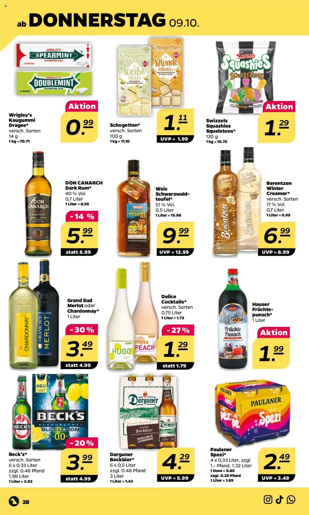 Netto Prospekt 	 – gültig ab 06.10.2025 | Seite: 28 | Produkte: Grand sud, Schogetten, Hugo, Paulaner