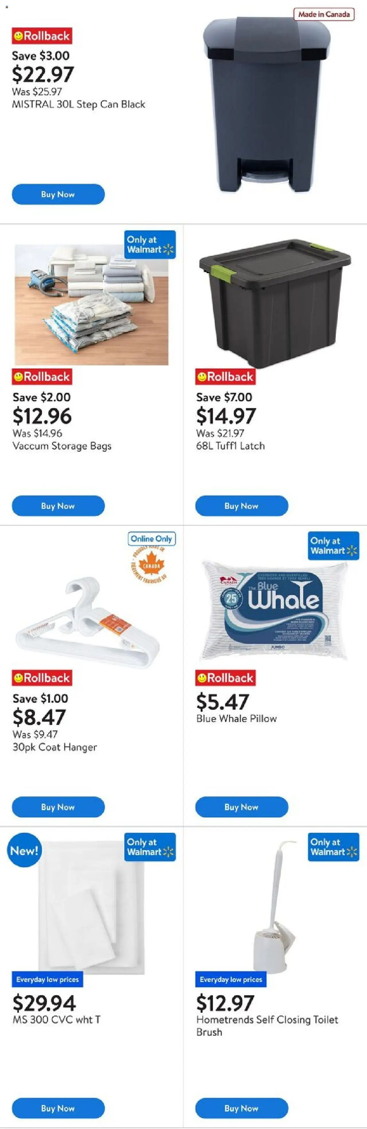 Walmart flyer valid from 25.09.2025 | Page: 10 | Products: Brush, Pillow, Coat hanger, Coat
