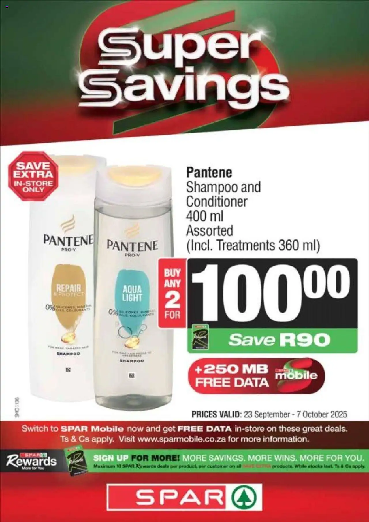 New Spar catalogue – valid from 23.09.2025 | Page: 2 | Products: Data, Switch, Shampoo, Conditioner