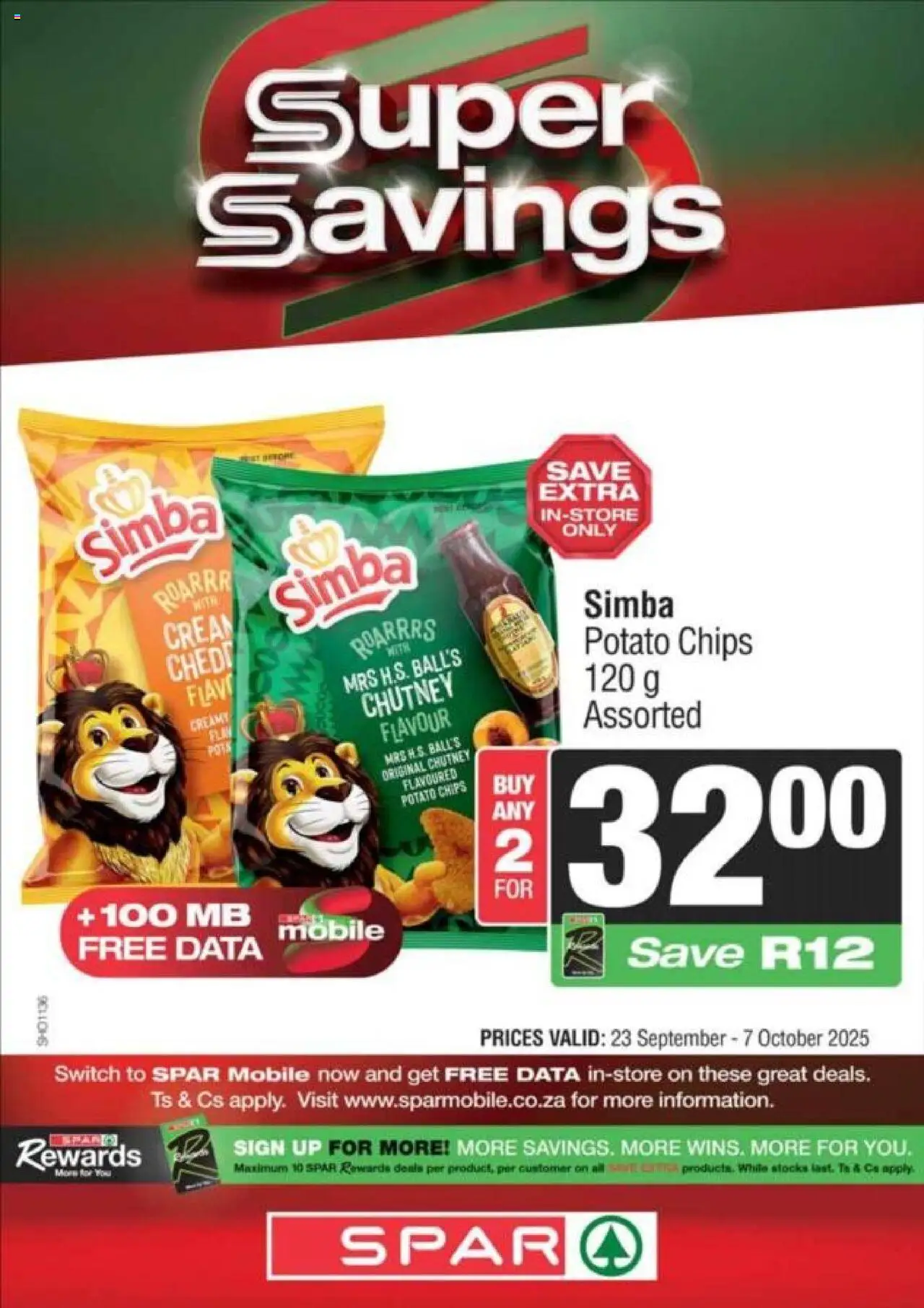 New Spar catalogue – valid from 23.09.2025 | Page: 13 | Products: Data, Chutney, Switch, Chips