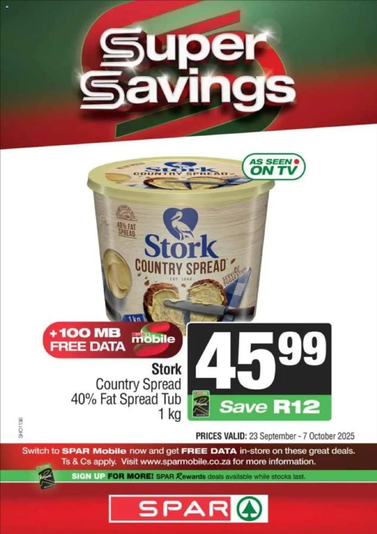 New Spar catalogue – valid from 23.09.2025 | Page: 4 | Products: Data, TV, Switch, Fat spread