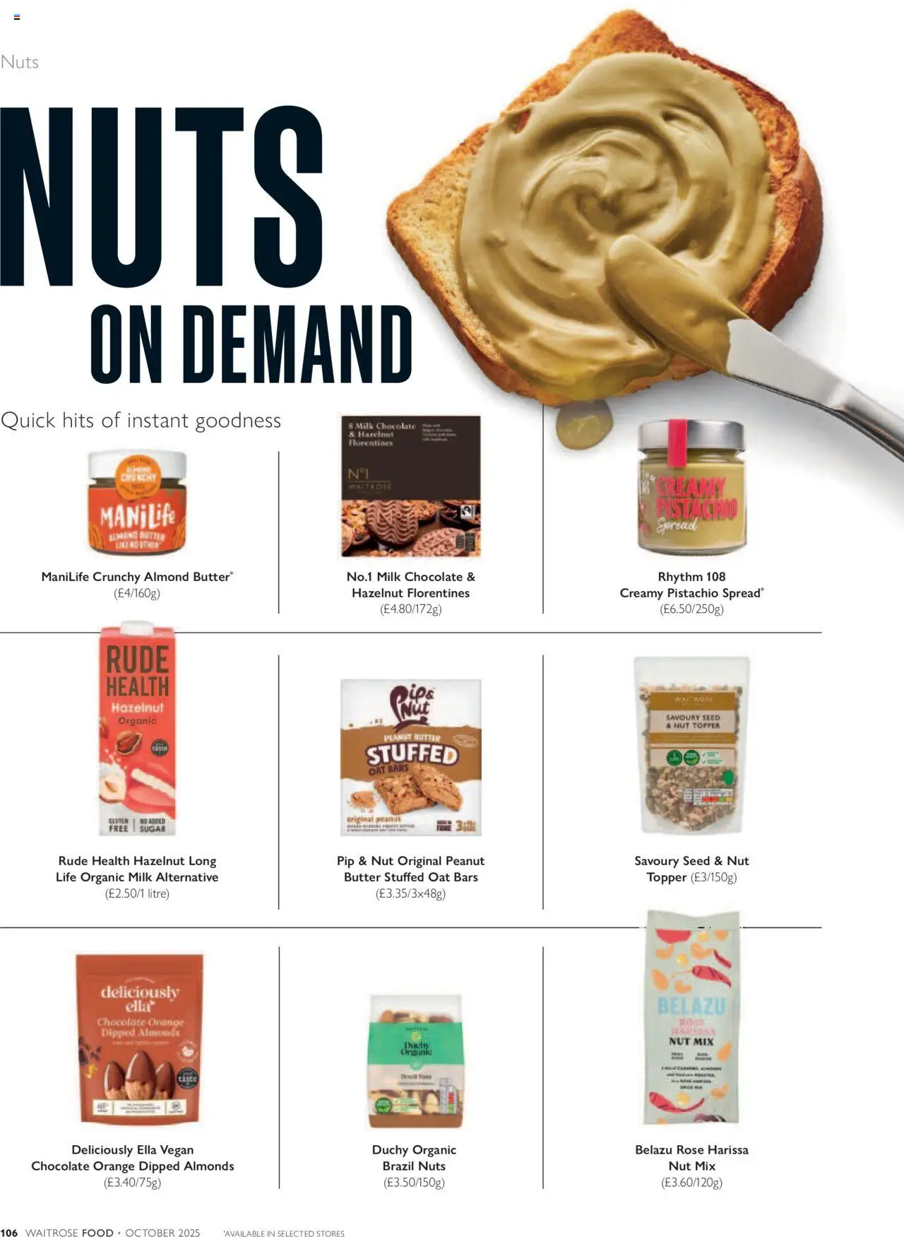  | Page: 106 | Products: Milk, Almonds, Peanut butter, Peanut