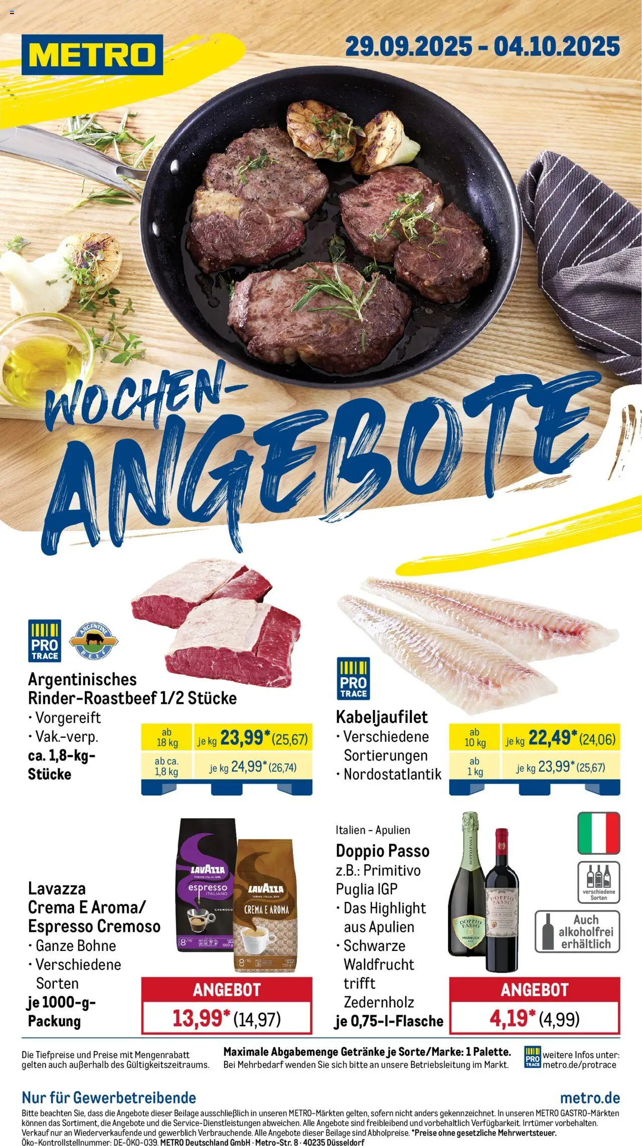 Metro Prospekt 	 – gültig ab 29.09.2025 | Seite: 1 | Produkte: Lavazza, Doppio Passo