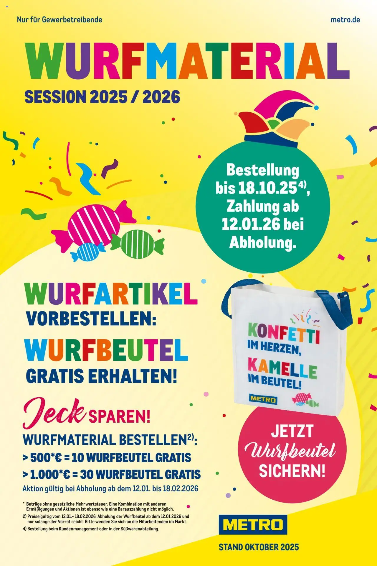 Metro Wurfmaterial Karneval – gültig ab 01.10.2025 | Seite: 1