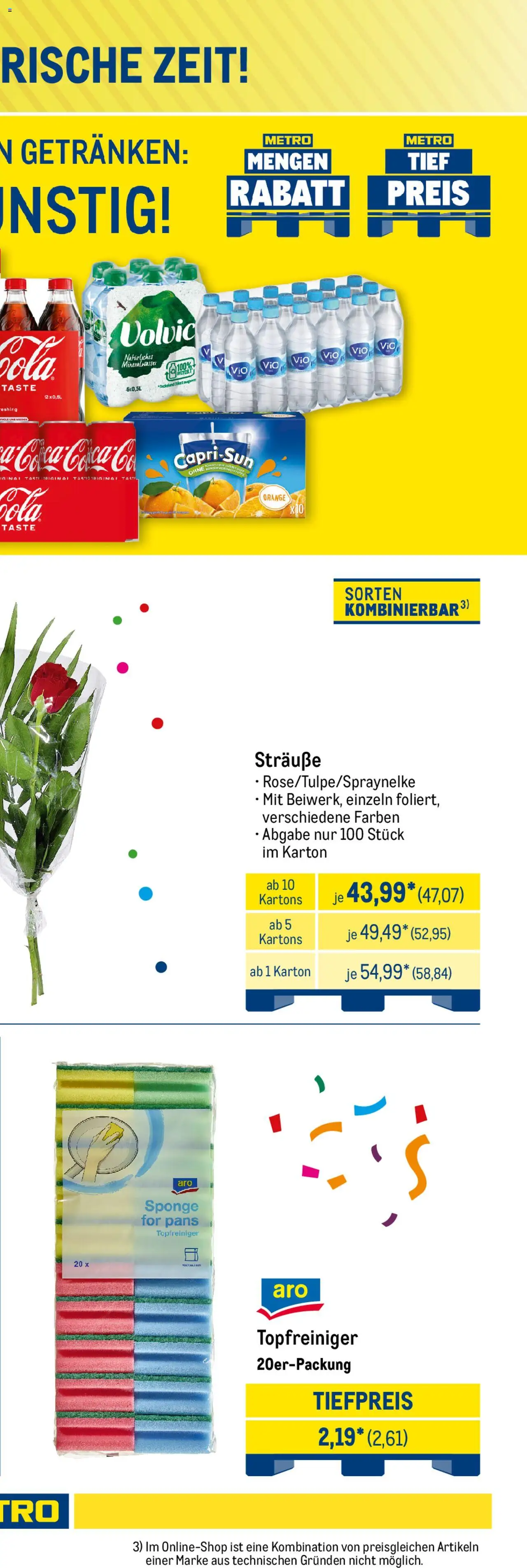 Metro Wurfmaterial Karneval – gültig ab 01.10.2025 | Seite: 13 | Produkte: Capri sun, Mineralwasser, Volvic