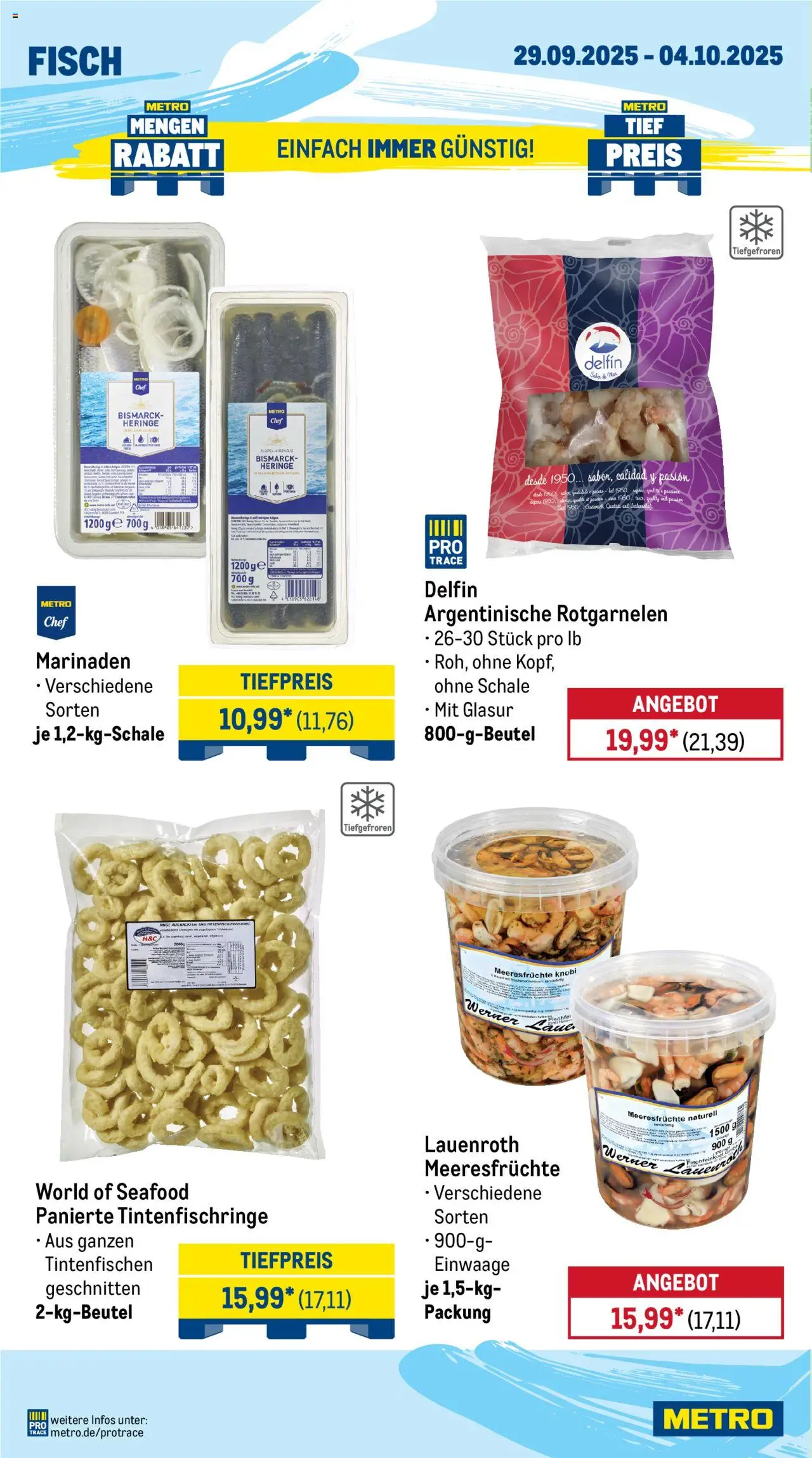 Metro Wochen-Angebote Gastro – gültig ab 29.09.2025 | Seite: 6 | Produkte: Fisch, Meeresfrüchte