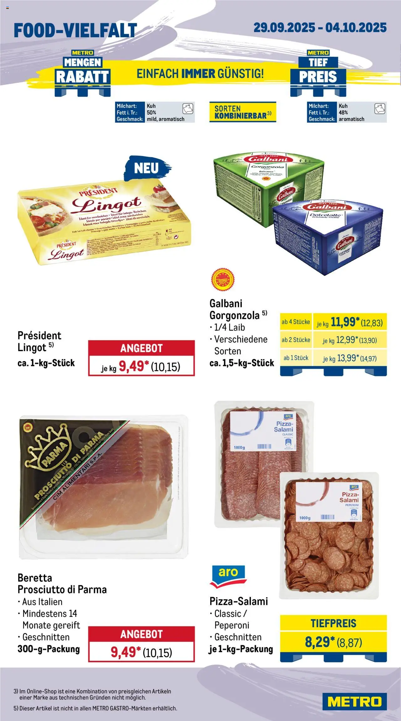 Metro Wochen-Angebote Gastro – gültig ab 29.09.2025 | Seite: 10 | Produkte: Salami, Pizza