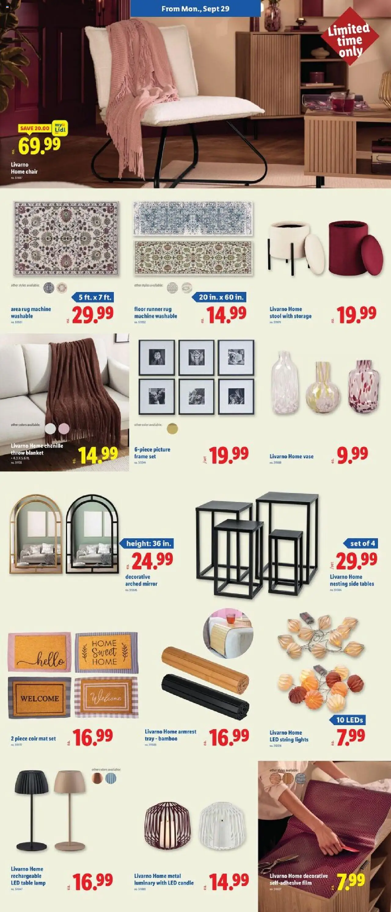 Lidl Weekly Ad - SC - valid from 24.09.2025 | Page: 7 | Products: Blanket, Chair, Vase, Lamp