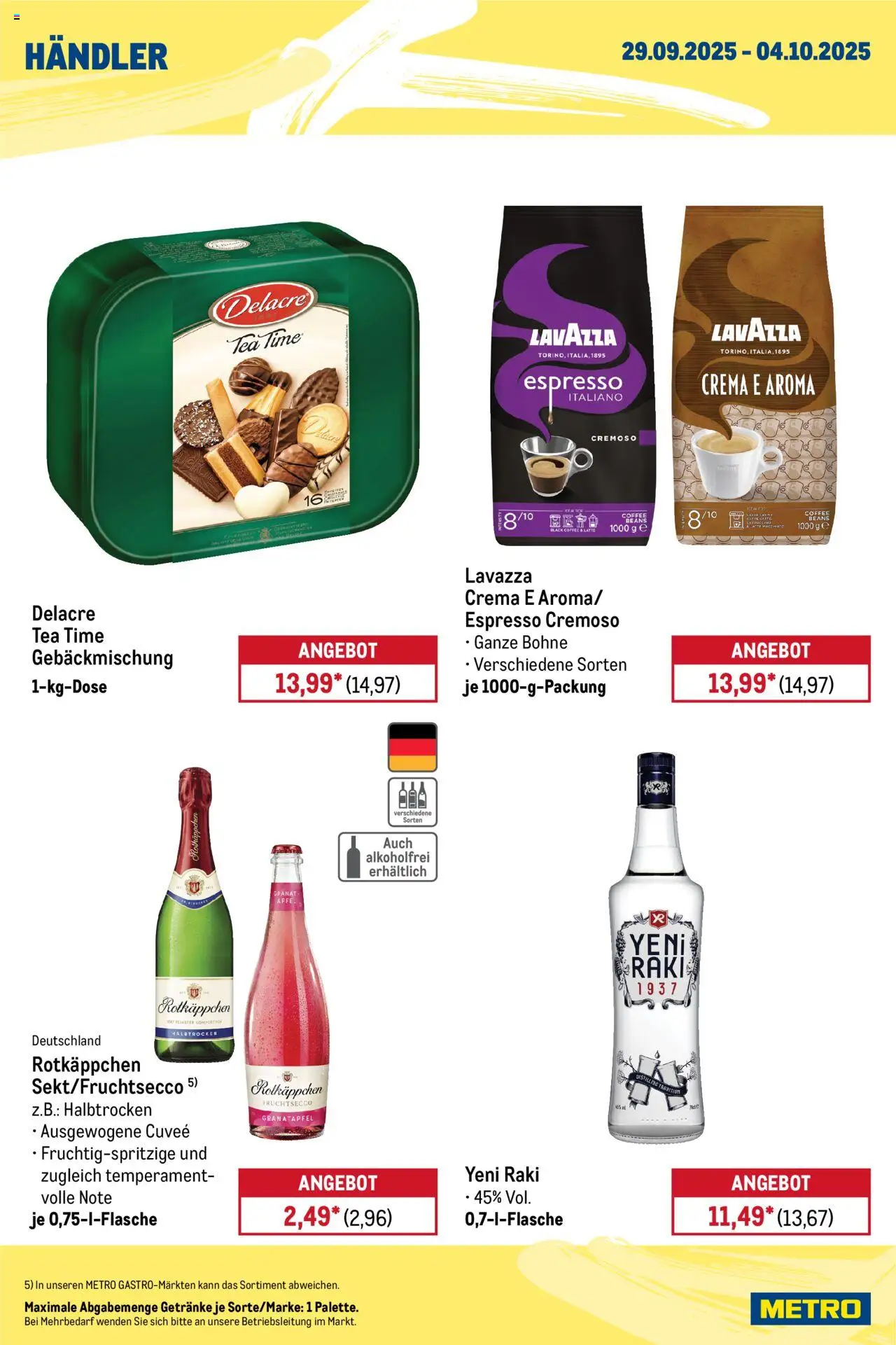 Metro Wochen-Angebote Händler – gültig ab 29.09.2025 | Seite: 2 | Produkte: Lavazza, Granatapfel, Fruchtsecco, Rotkäppchen