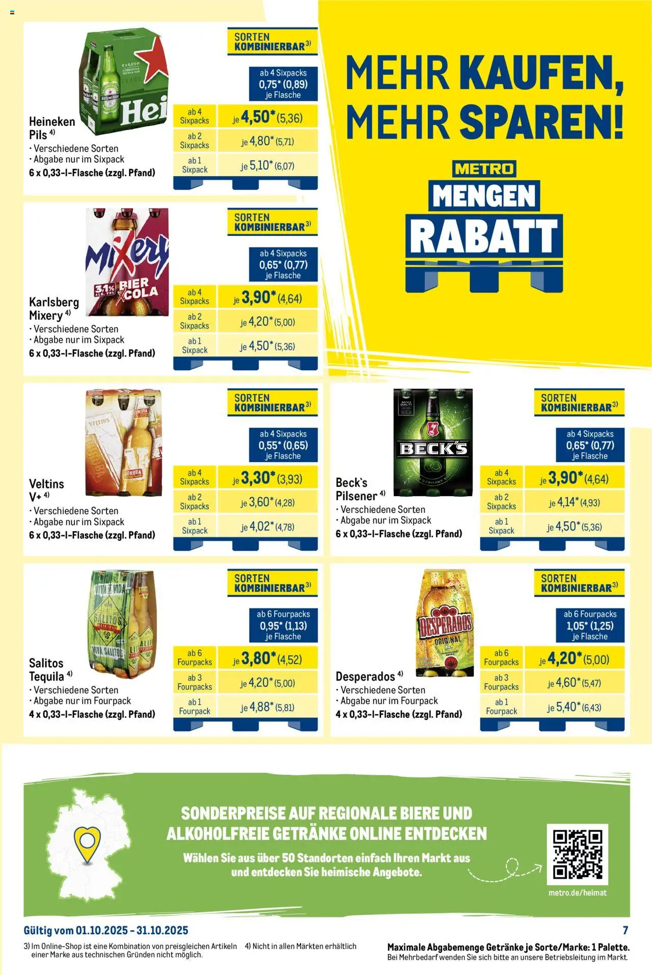 Metro Wochen-Angebote Händler – gültig ab 29.09.2025 | Seite: 11 | Produkte: Bier, Heineken, Tequila, Mixery