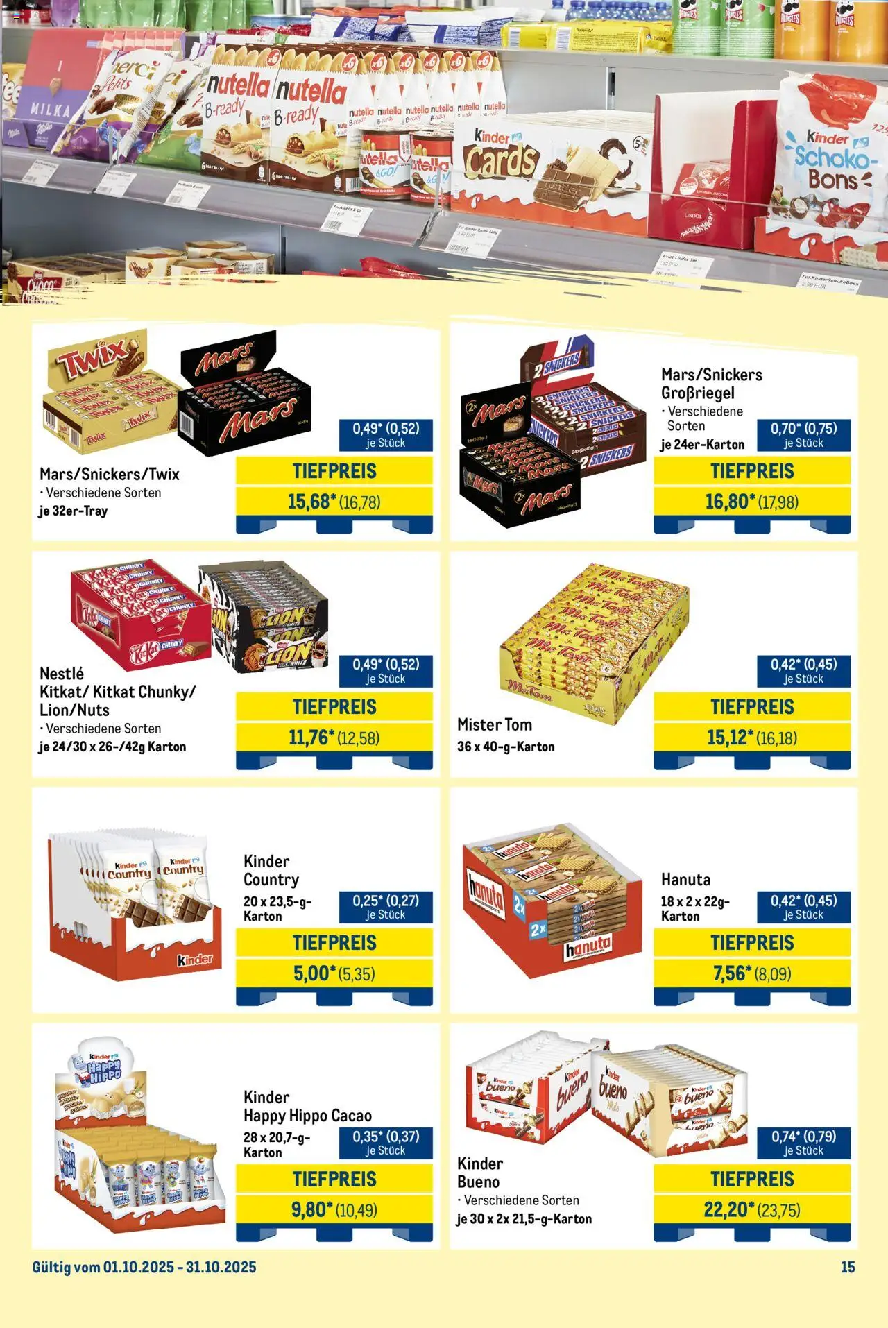 Metro Wochen-Angebote Händler – gültig ab 29.09.2025 | Seite: 19 | Produkte: Kinder bueno, Milka, Snickers, Mars