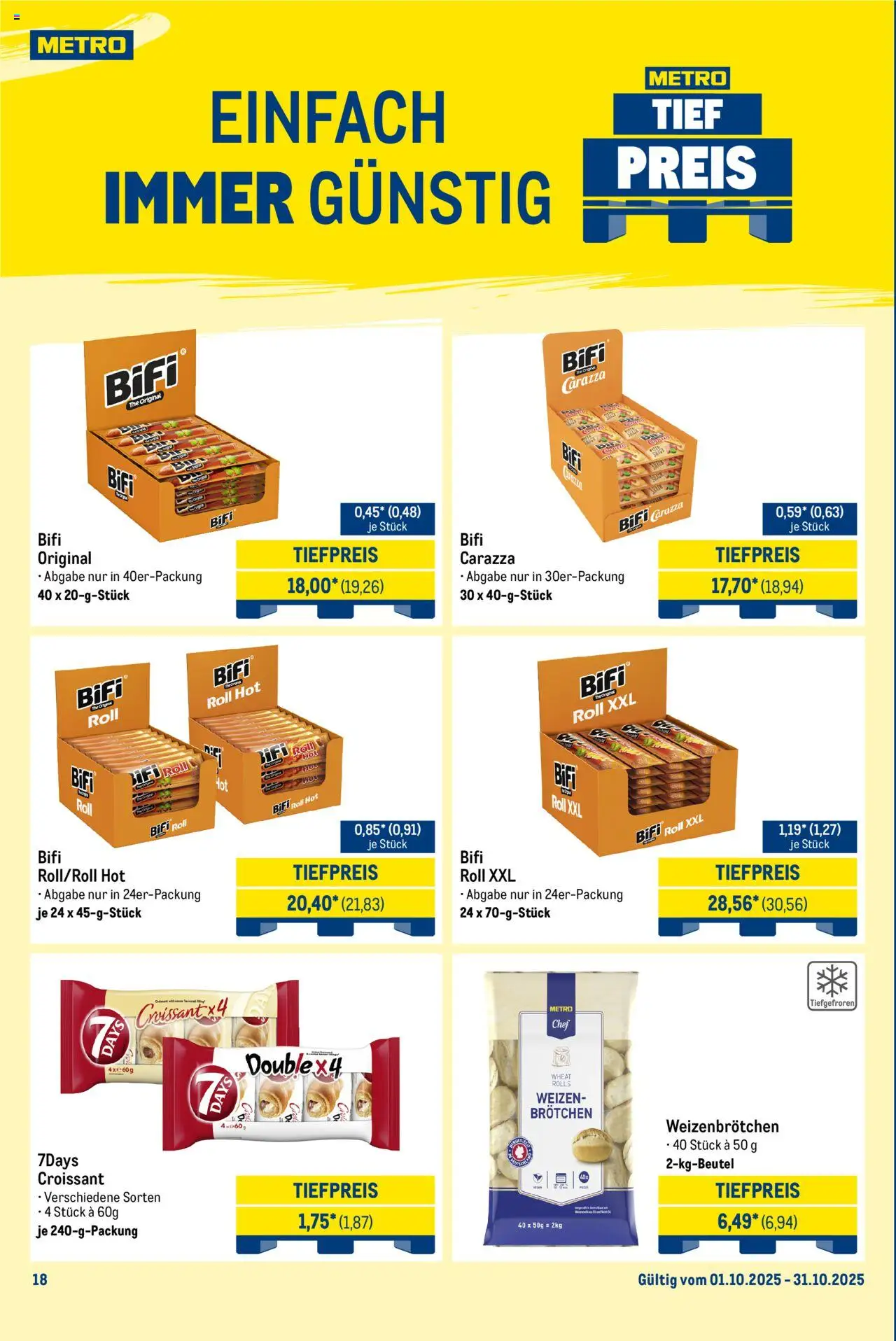 Metro Wochen-Angebote Händler – gültig ab 29.09.2025 | Seite: 22 | Produkte: Bifi, Croissant
