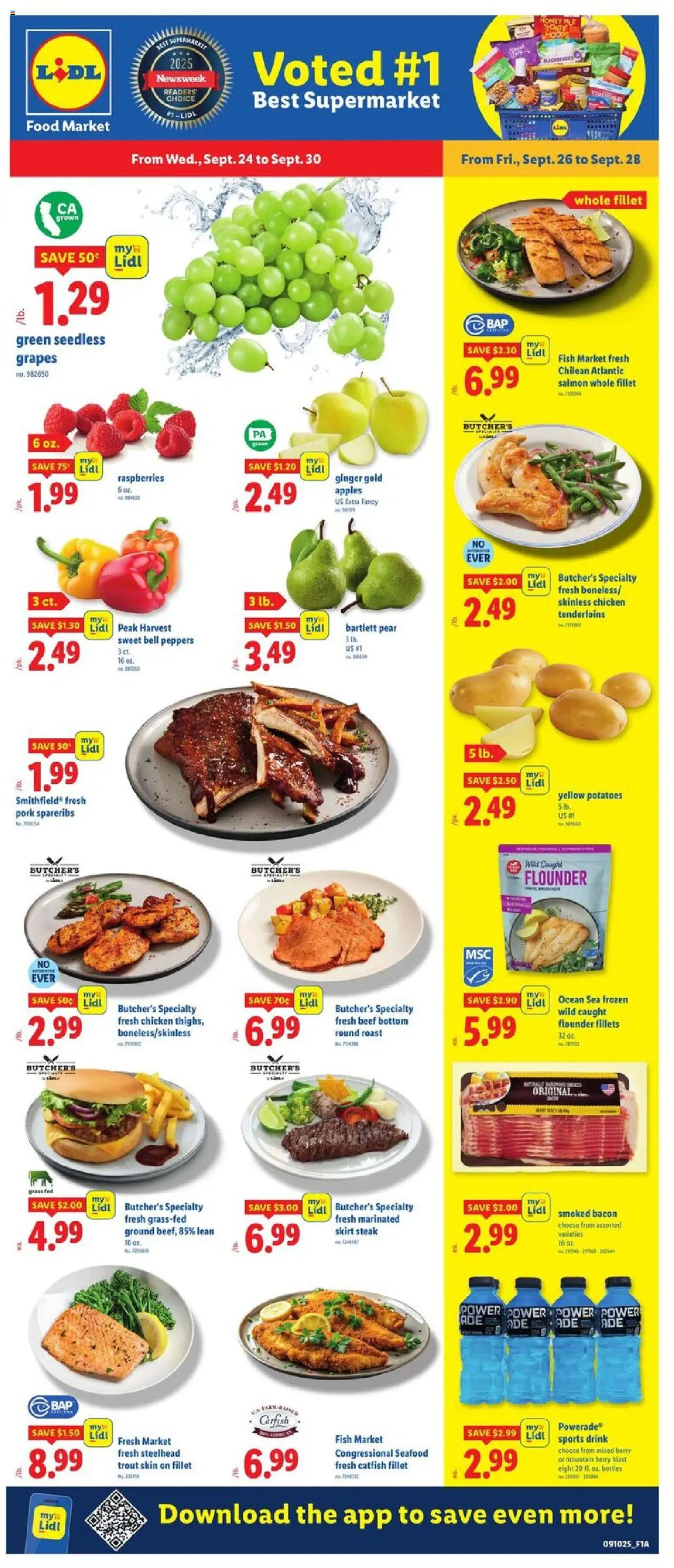 Lidl Weekly Ad - DC - valid from 24.09.2025 | Page: 1 | Products: Peppers, Beef, Potatoes, Seafood