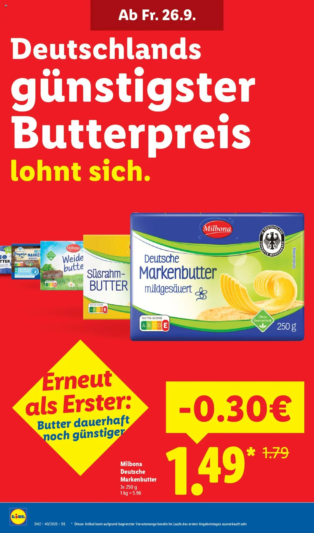 Lidl Prospekt Zossen – gültig ab 29.09.2025 | Seite: 2 | Produkte: Butter