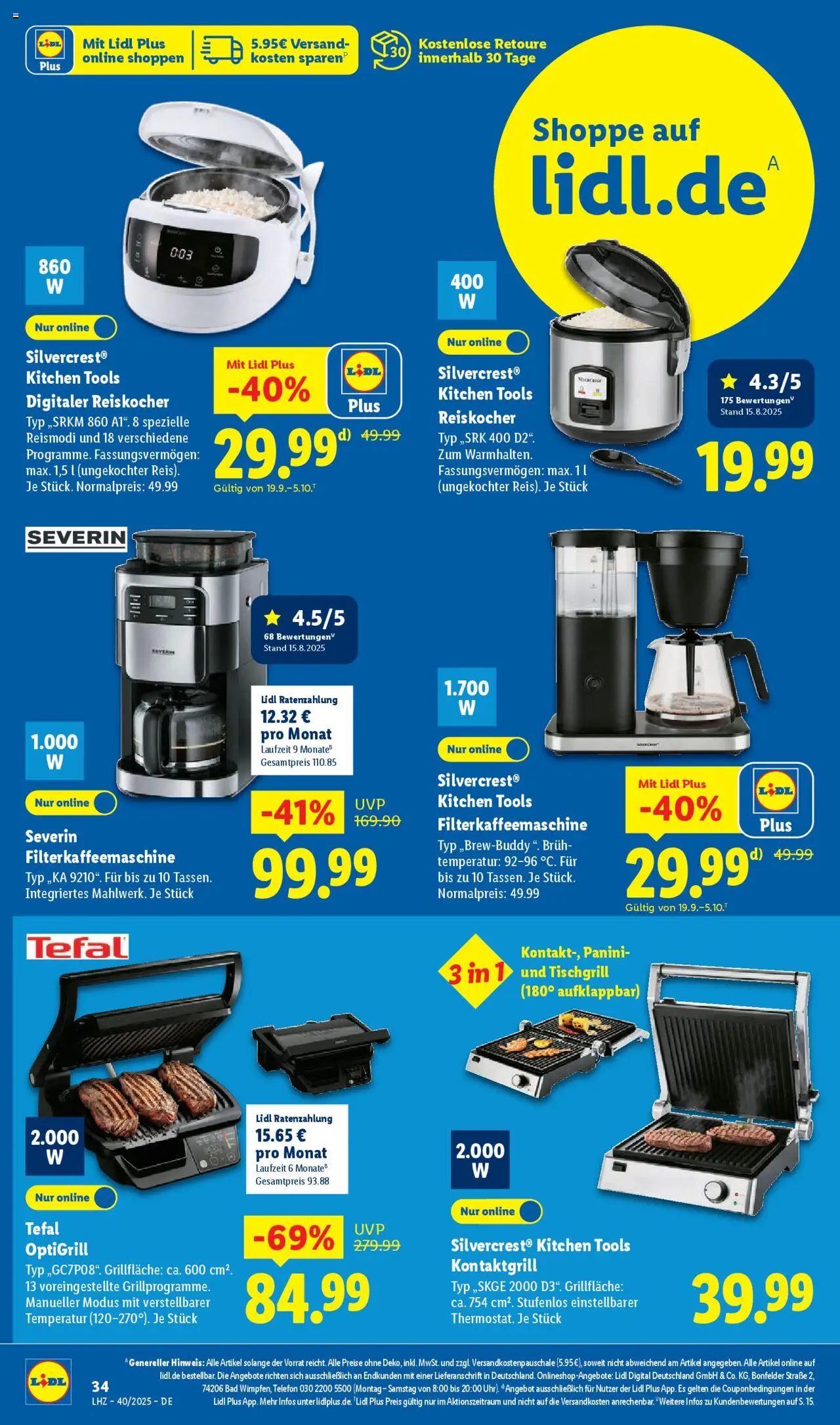 Lidl Prospekt Zossen – gültig ab 29.09.2025 | Seite: 8 | Produkte: Bad, Filterkaffeemaschine, Telefon