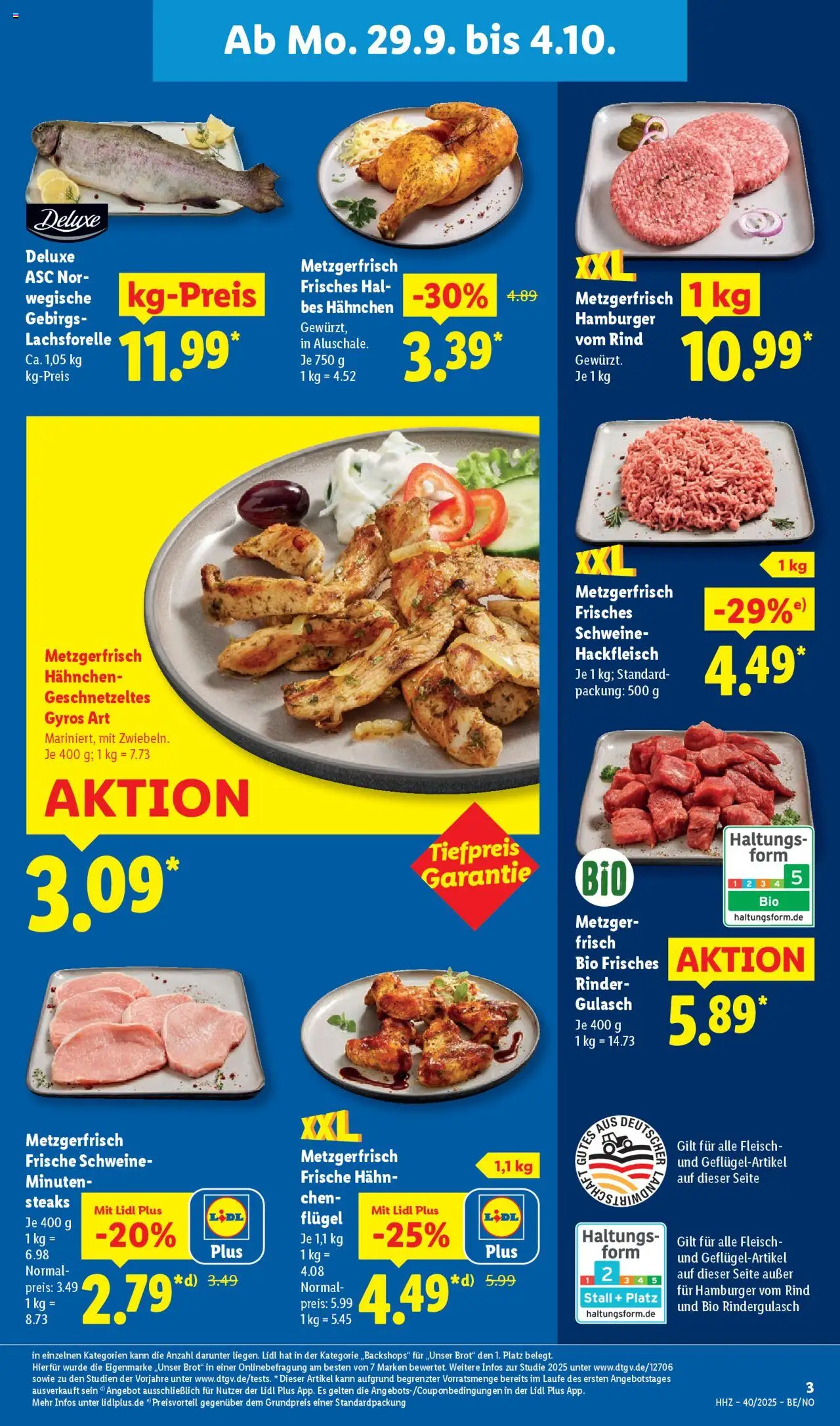 Lidl Prospekt Zossen – gültig ab 29.09.2025 | Seite: 13 | Produkte: Rindergulasch, Gyros, Gulasch, Hackfleisch
