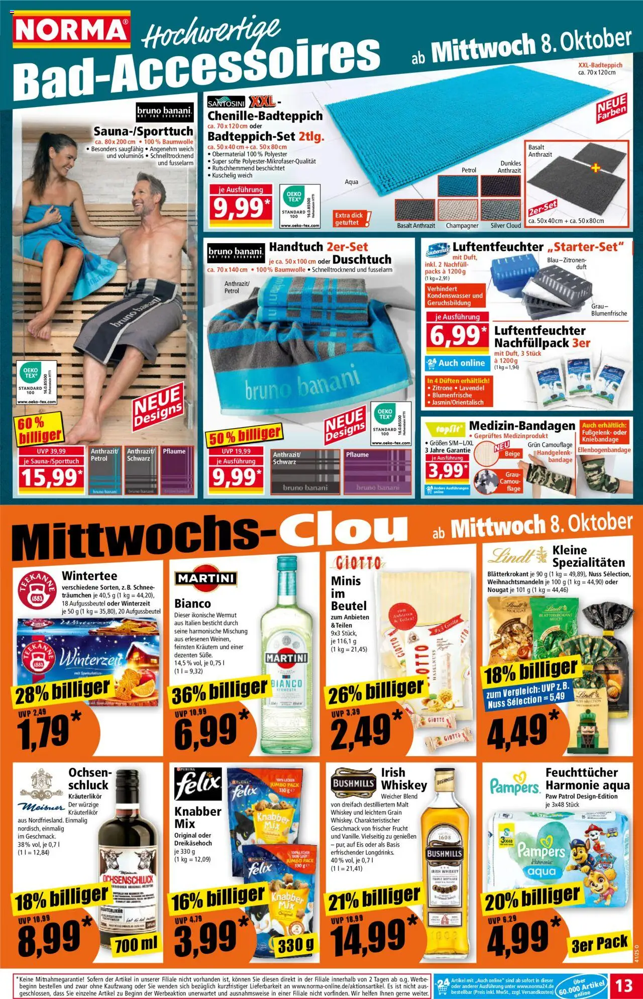 Norma Prospekt 	 – gültig ab 06.10.2025 | Seite: 13 | Produkte: Martini, Pampers, Duft, Lindt