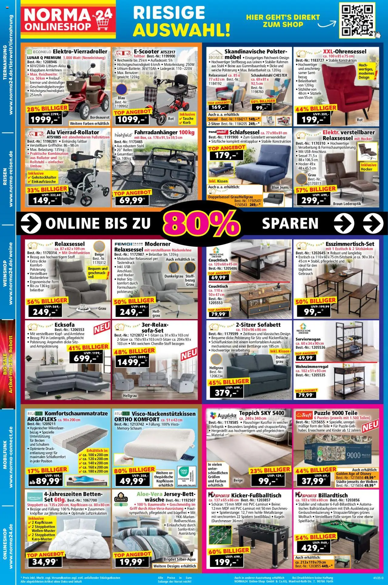 Norma Prospekt 	 – gültig ab 06.10.2025 | Seite: 18 | Produkte: USB, Gewicht, Relaxsessel, Kissen