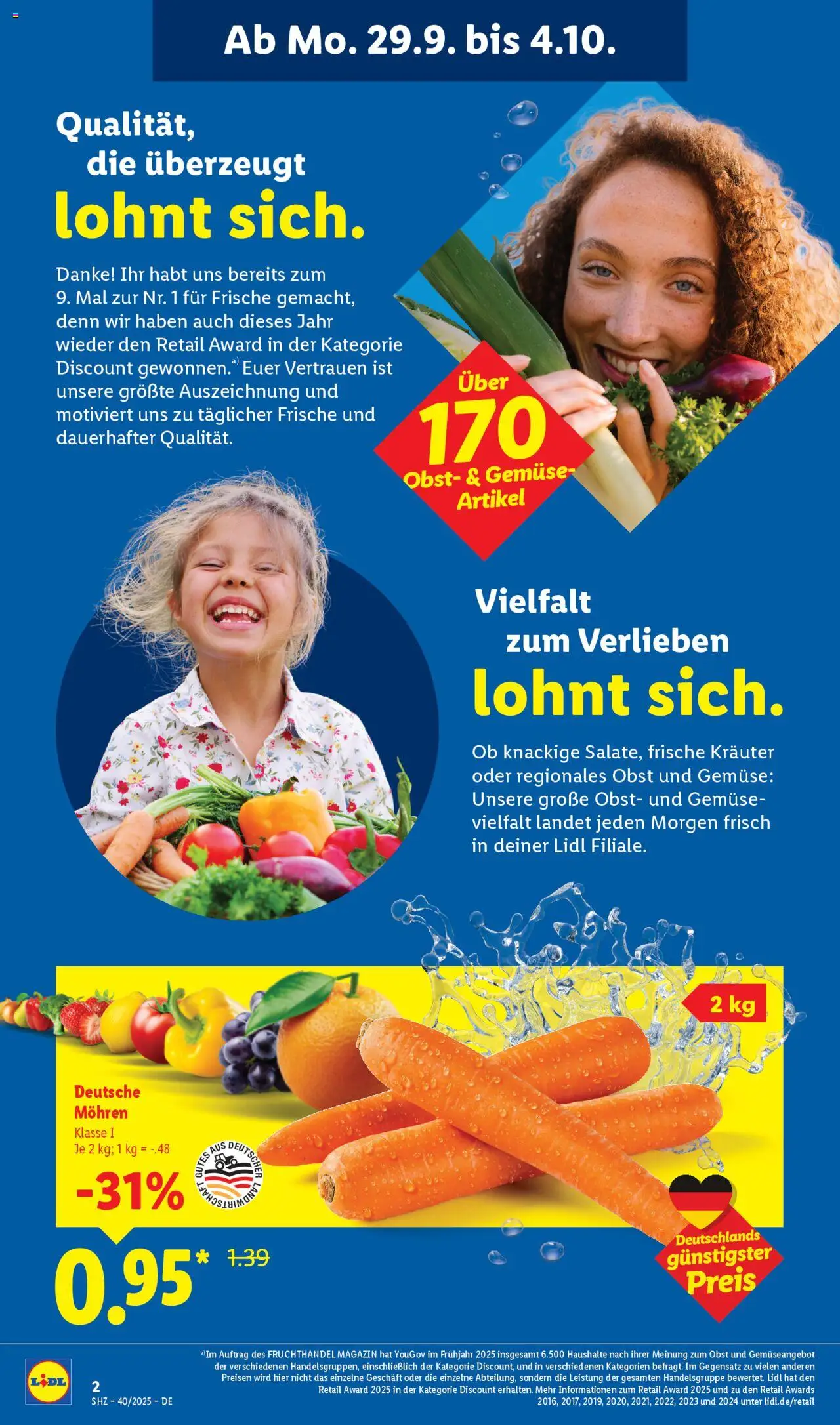 Lidl Prospekt Gundelsheim – gültig ab 29.09.2025 | Seite: 4 | Produkte: Mohren, Gemüse, Obst