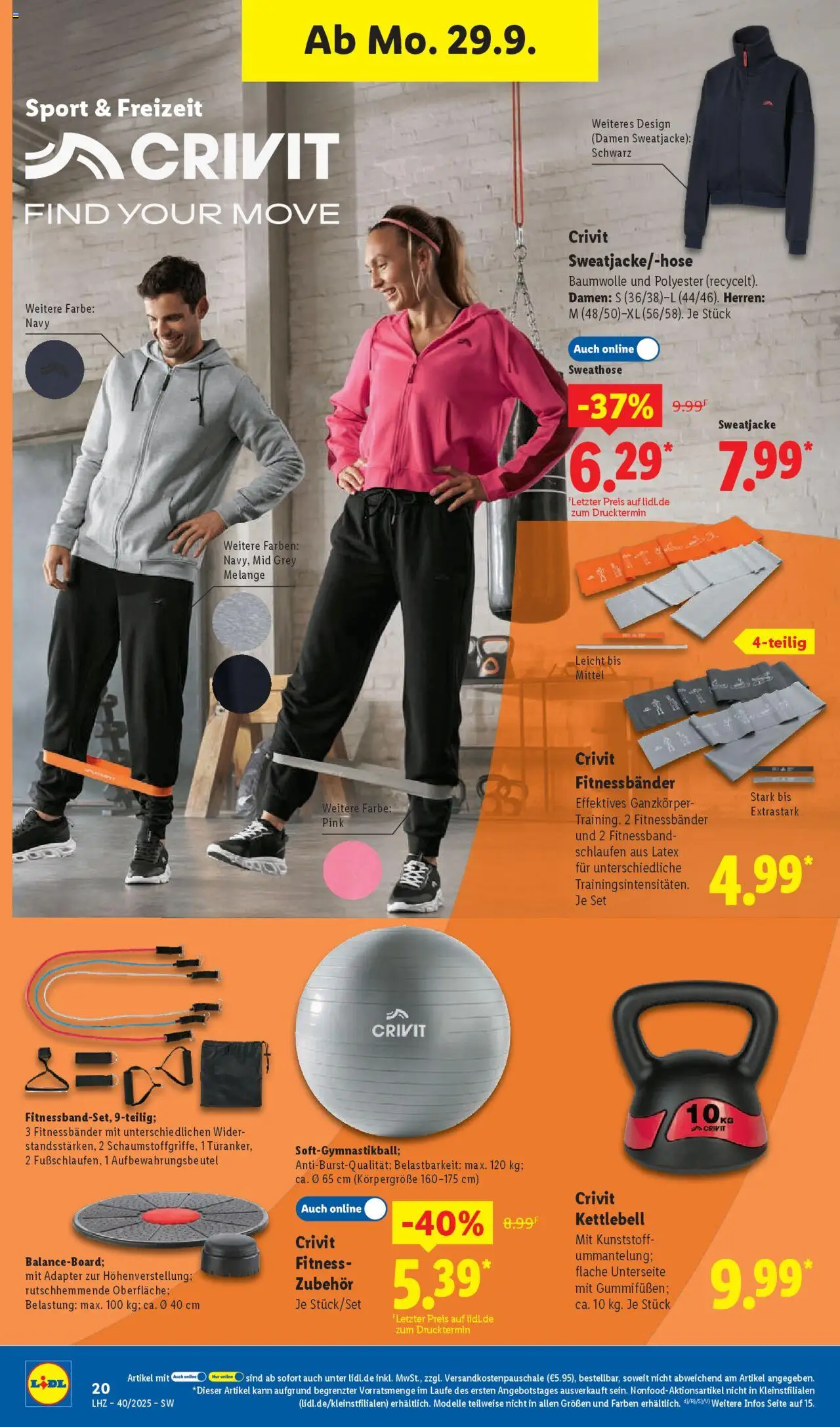 Lidl Prospekt Gundelsheim – gültig ab 29.09.2025 | Seite: 32 | Produkte: Adapter, Sweathose, Sweatjacke
