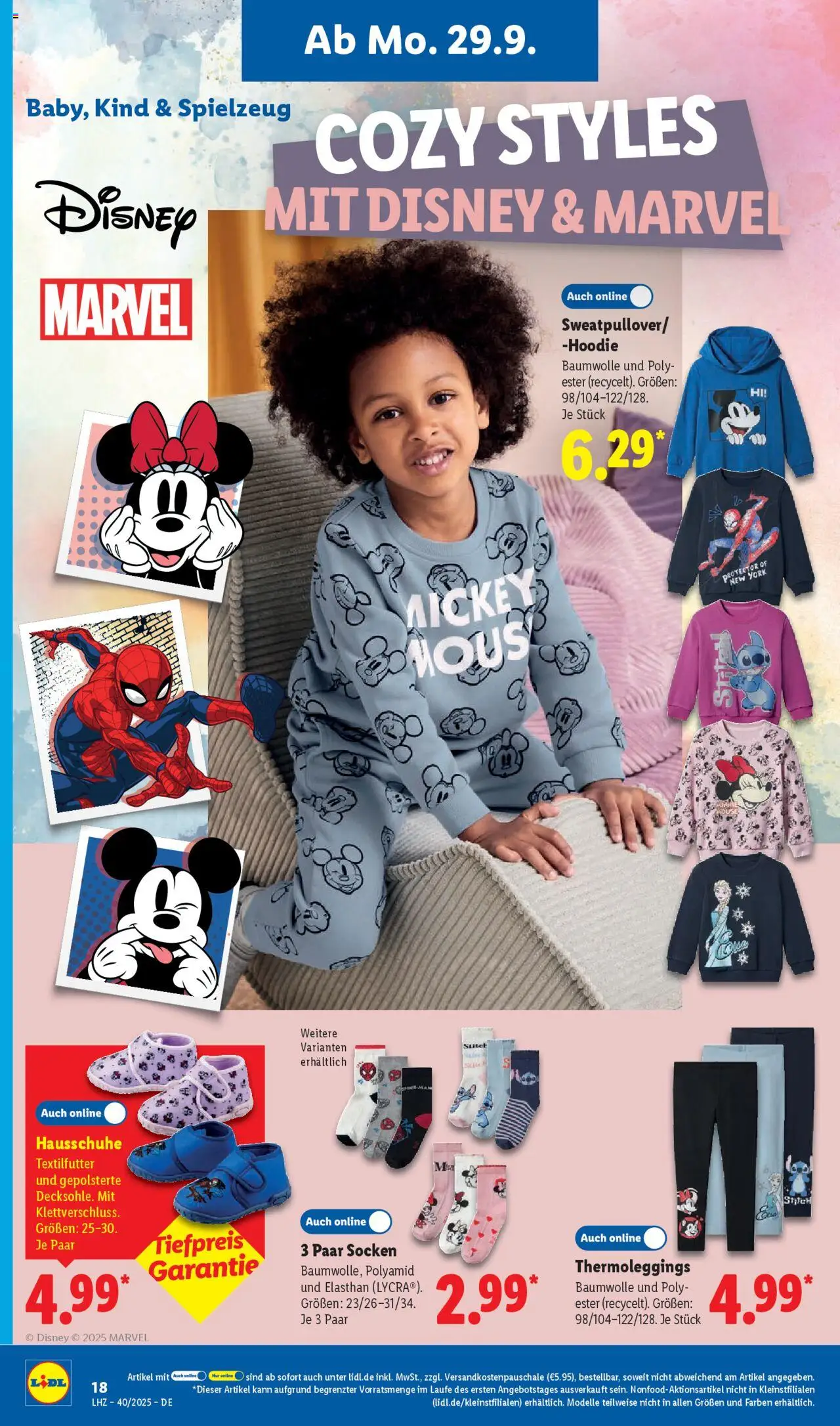 Lidl Prospekt Gundelsheim – gültig ab 29.09.2025 | Seite: 30 | Produkte: Hoodie, Socken, Hausschuhe
