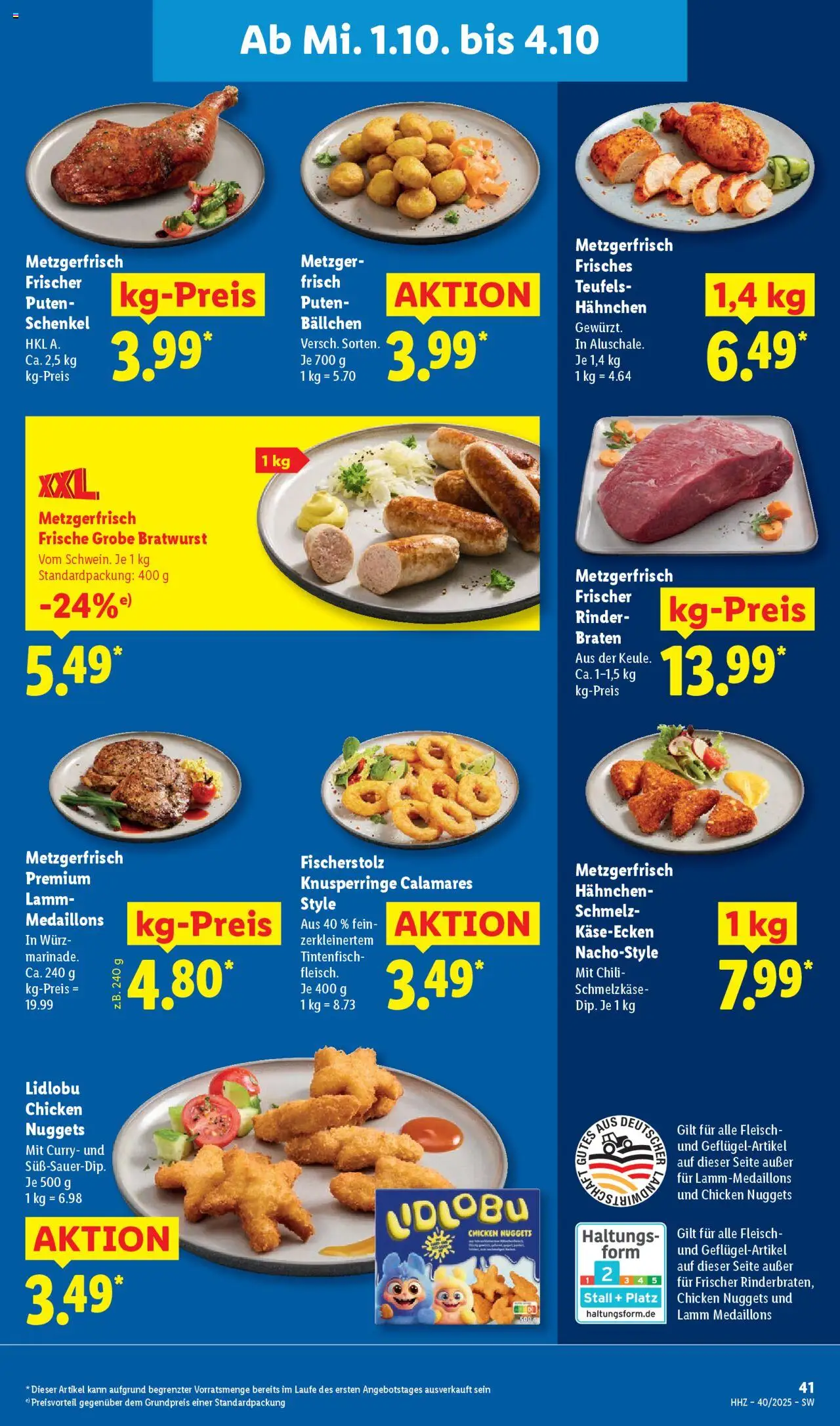 Lidl Prospekt Gundelsheim – gültig ab 29.09.2025 | Seite: 61 | Produkte: Bratwurst, Tintenfisch, Chili, Fleisch