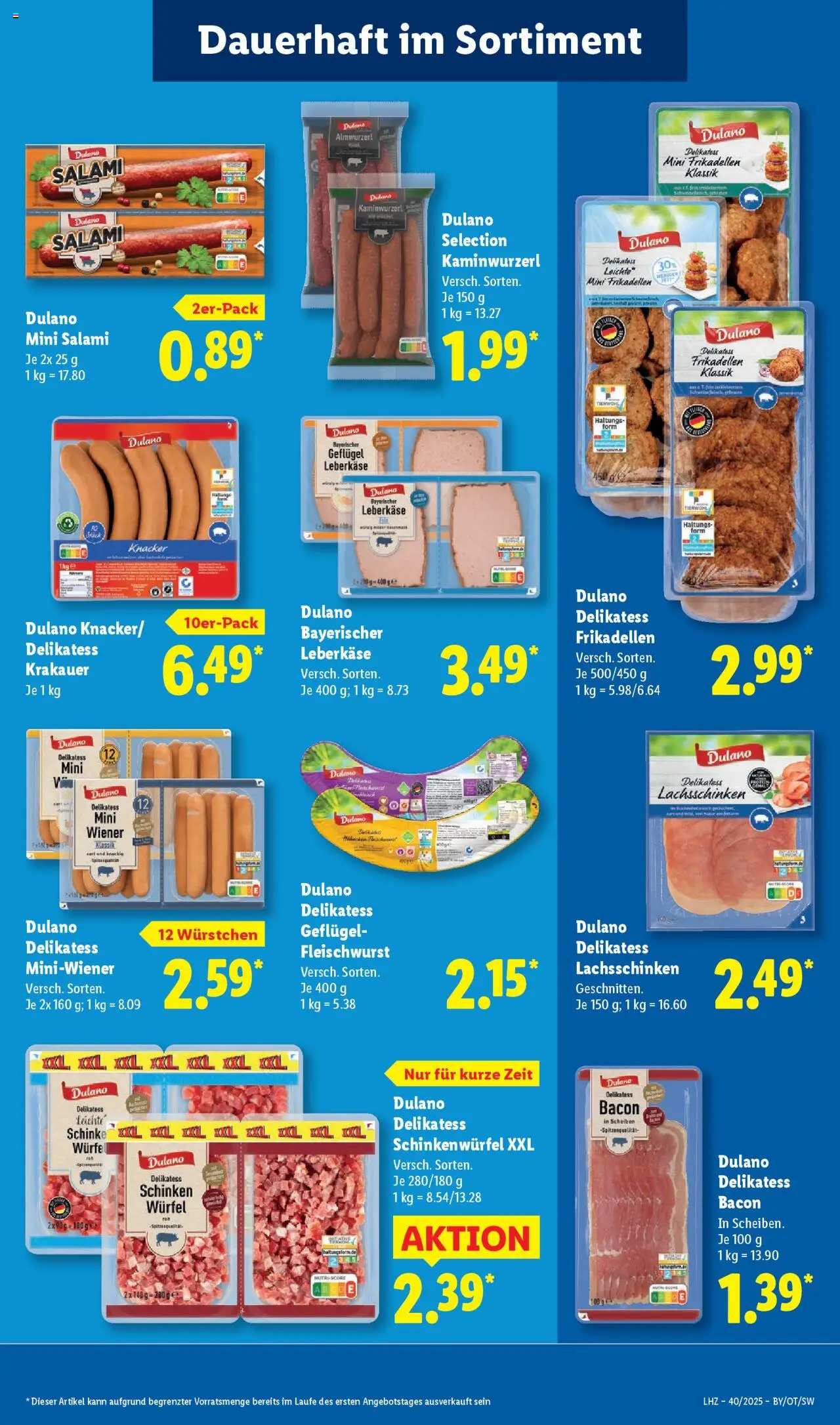 Lidl Prospekt Grimma – gültig ab 29.09.2025 | Seite: 19 | Produkte: Salami, Schinken, Leberkase
