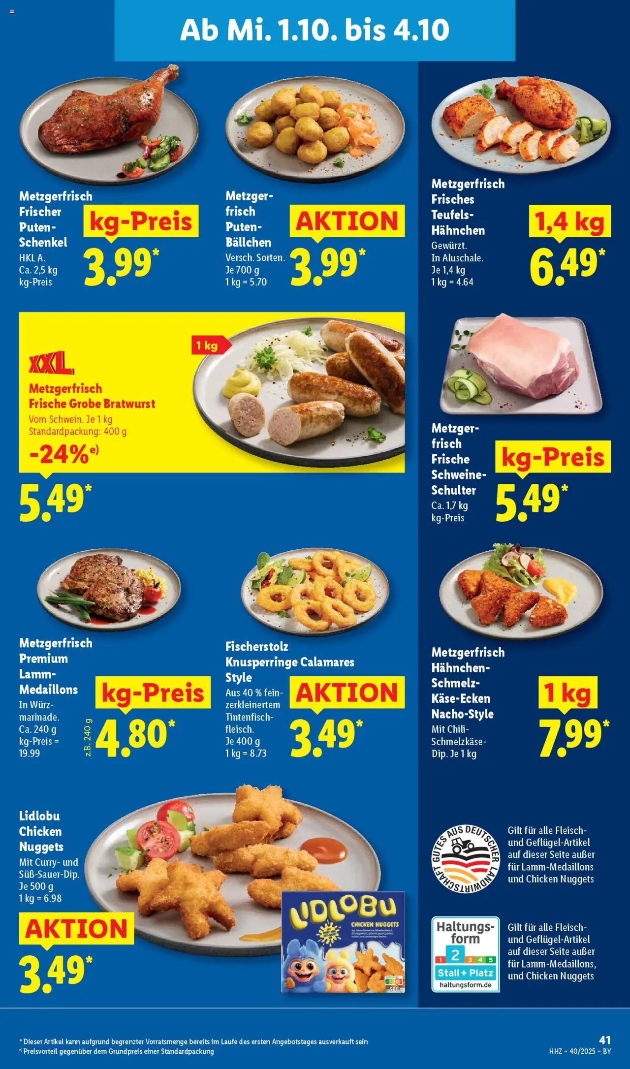 Lidl Prospekt Uffenheim – gültig ab 29.09.2025 | Seite: 61 | Produkte: Hahnchen, Bratwurst, Chili, Fleisch