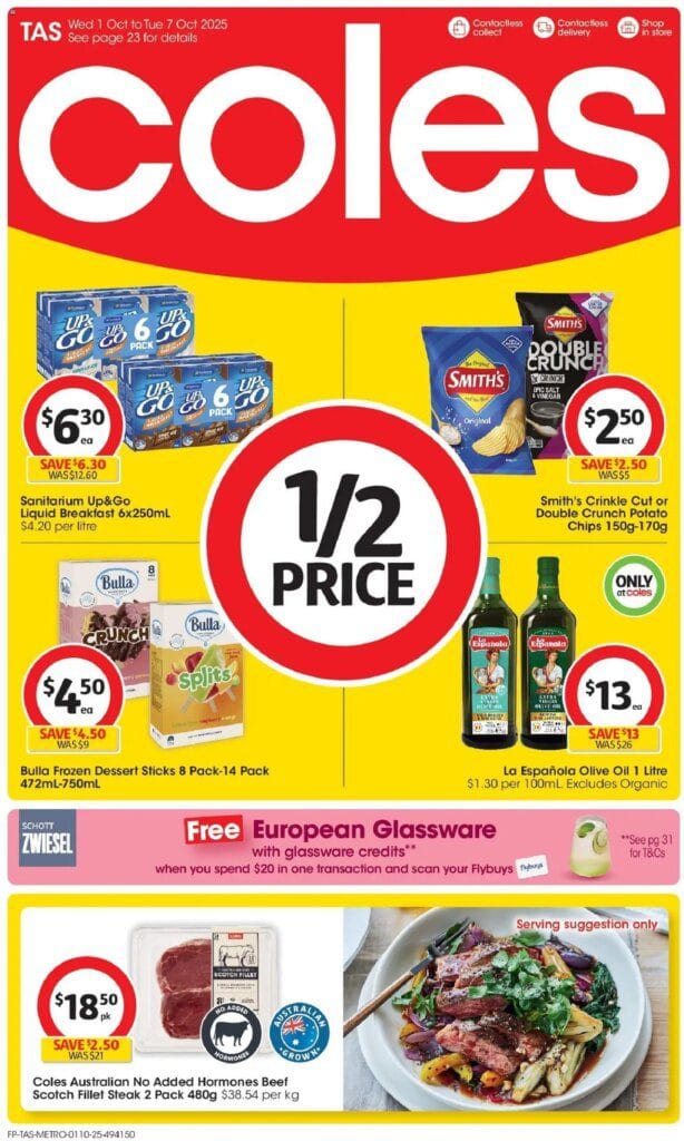 Specials at Coles Wednesday 01 October