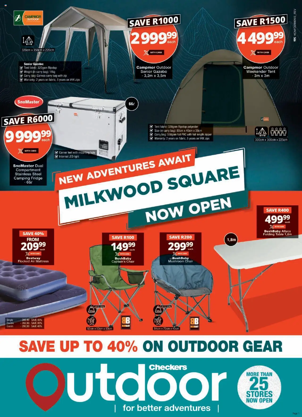 New Checkers catalogue – valid from 25.09.2025 | Page: 1 | Products: Table, Tent, Light, Canvas