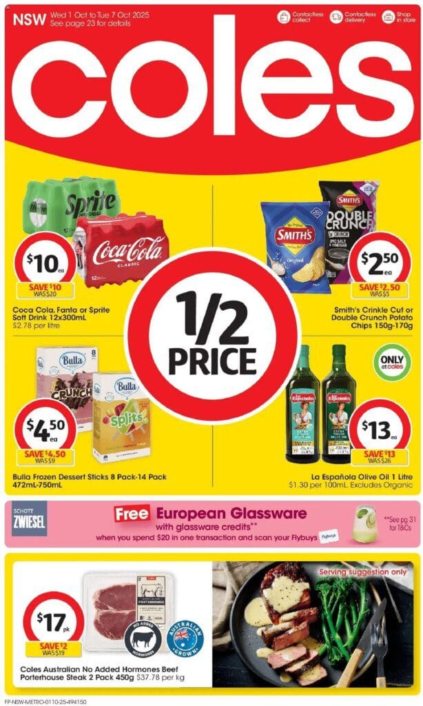 Coles supermarket specials Wednesday 01 October