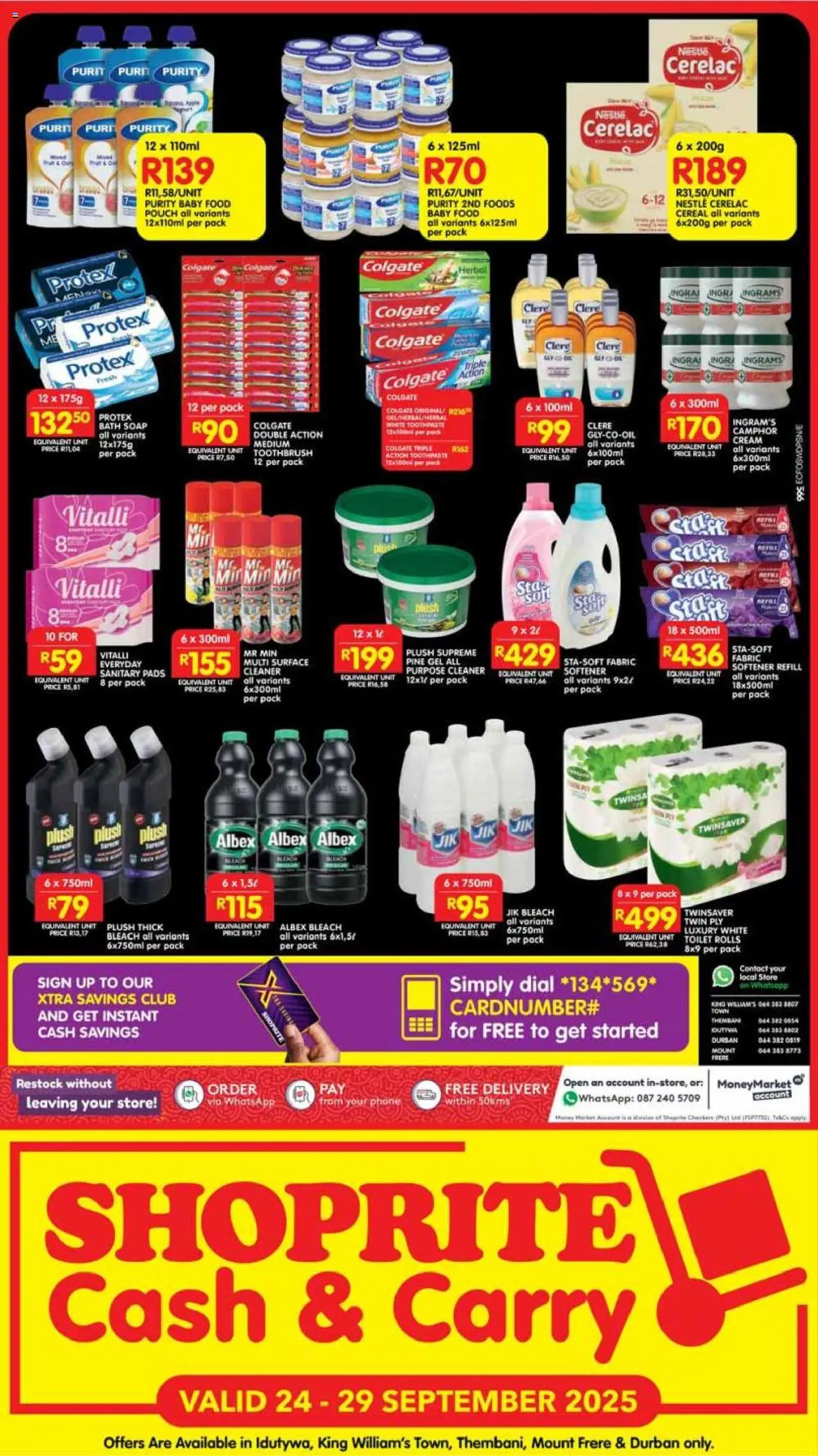 New Shoprite catalogue – valid from 24.09.2025 | Page: 4 | Products: Bath, Cream, Soap, Toothbrush