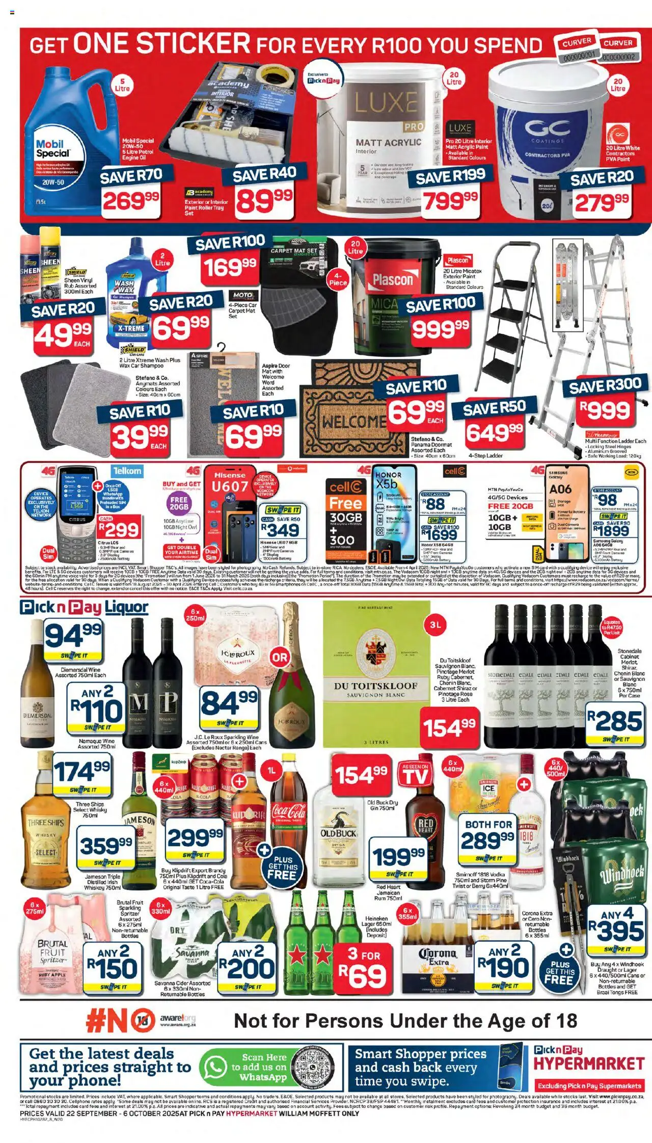 New Pick n Pay catalogue – valid from 22.09.2025 | Page: 8 | Products: Sim, Camera, Carpet, Oil