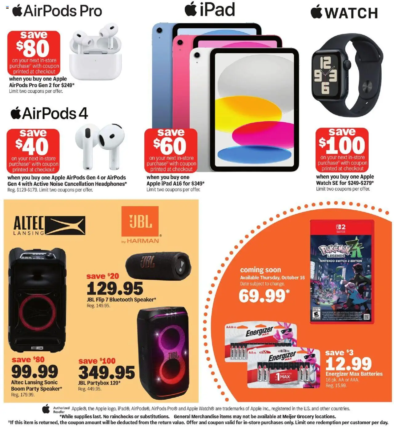 Meijer Great deal for Halloween - valid from 01.10.2025 | Page: 10 | Products: Switch, Date, Watch, Nintendo