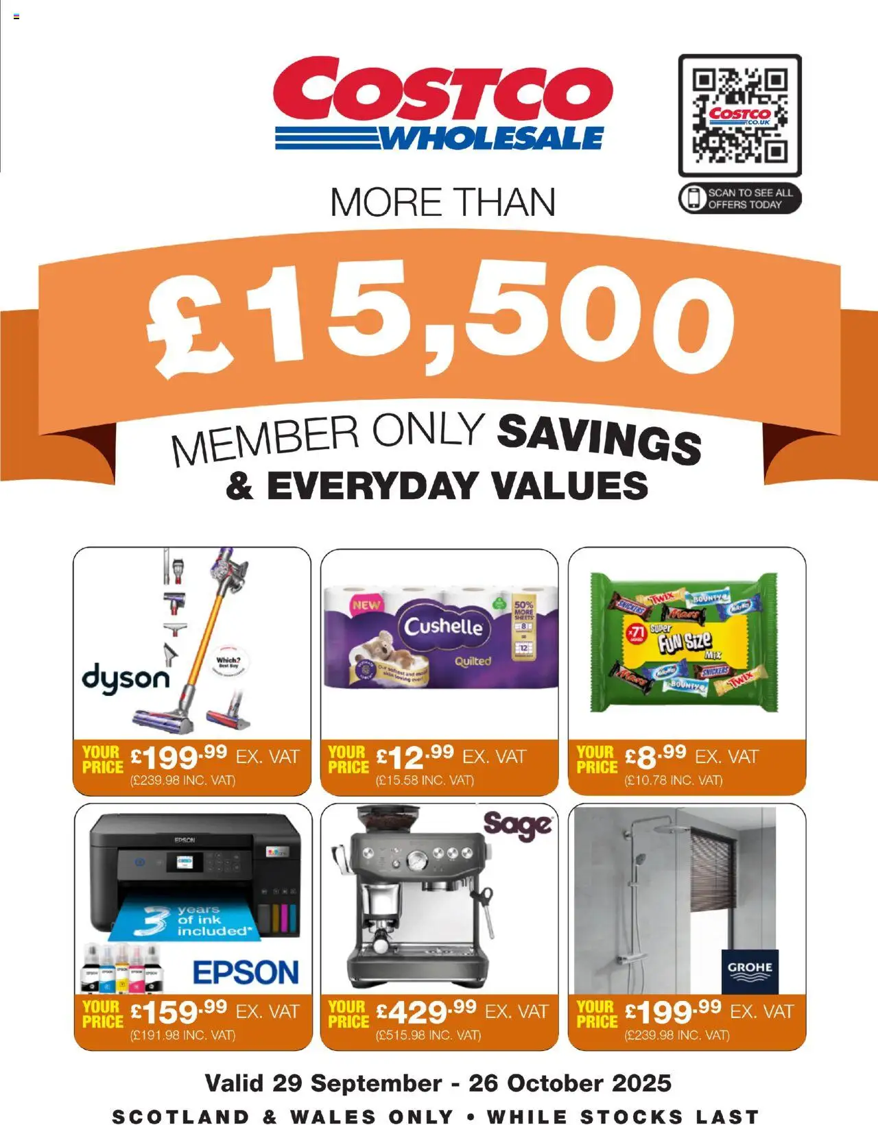Costco offers starting Monday 29 September – SCOTLAND and WALES ONLY