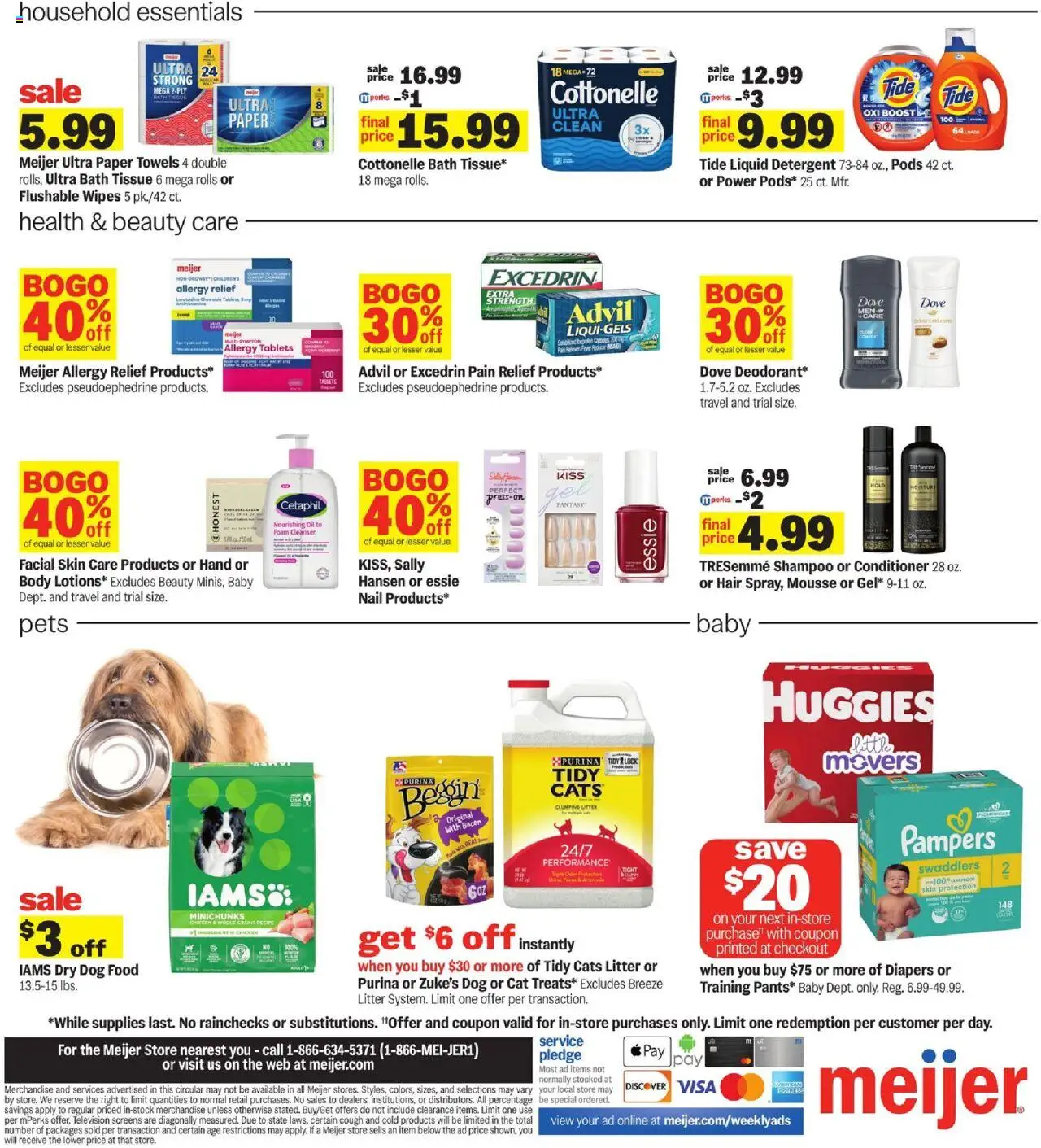 Meijer Weekly Ad - valid from 01.10.2025 | Page: 4 | Products: Nail, Dog Food, Conditioner, Oil