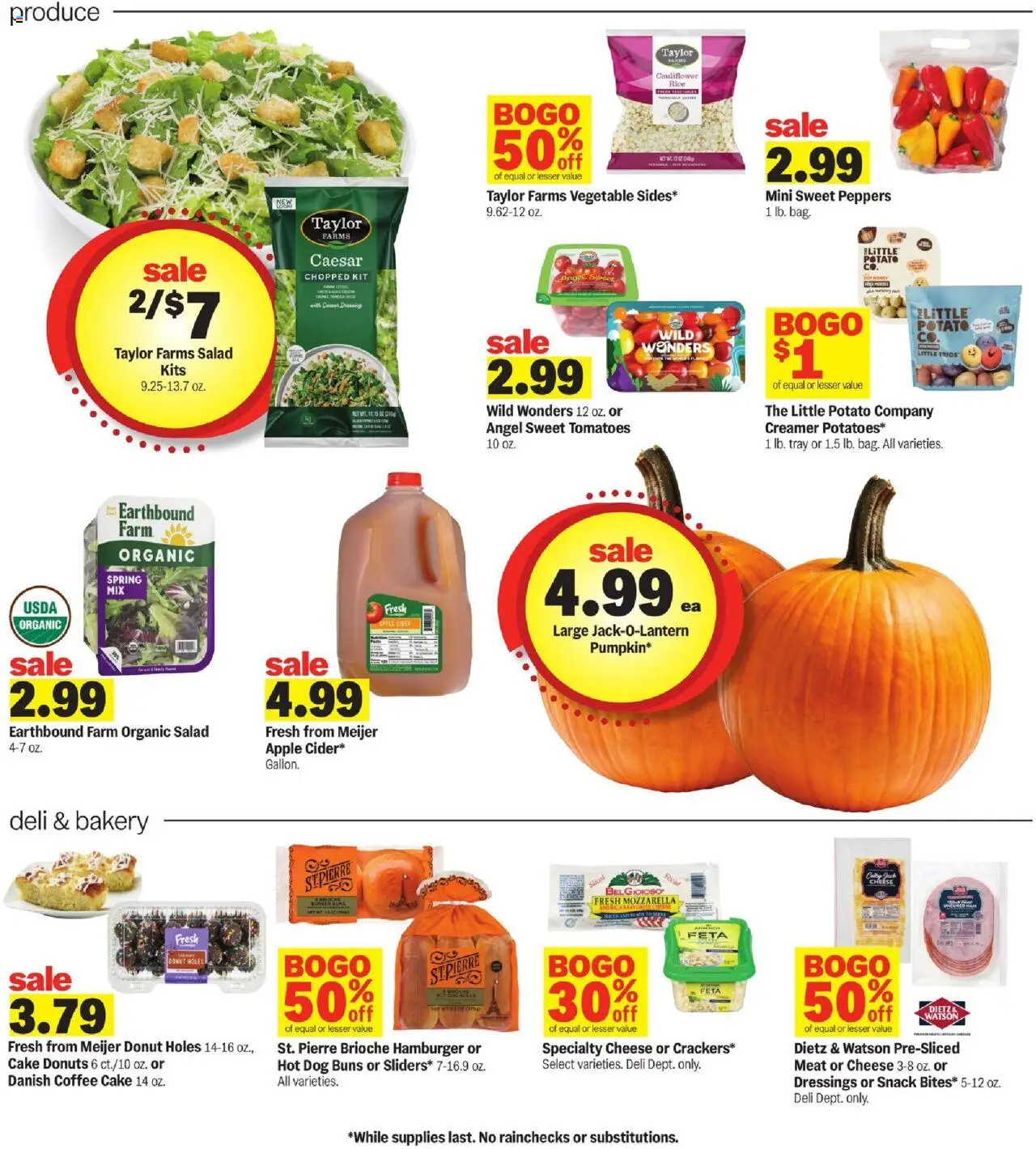 Meijer Weekly Ad - valid from 01.10.2025 | Page: 7 | Products: Peppers, Cheese, Tomatoes, Cauliflower