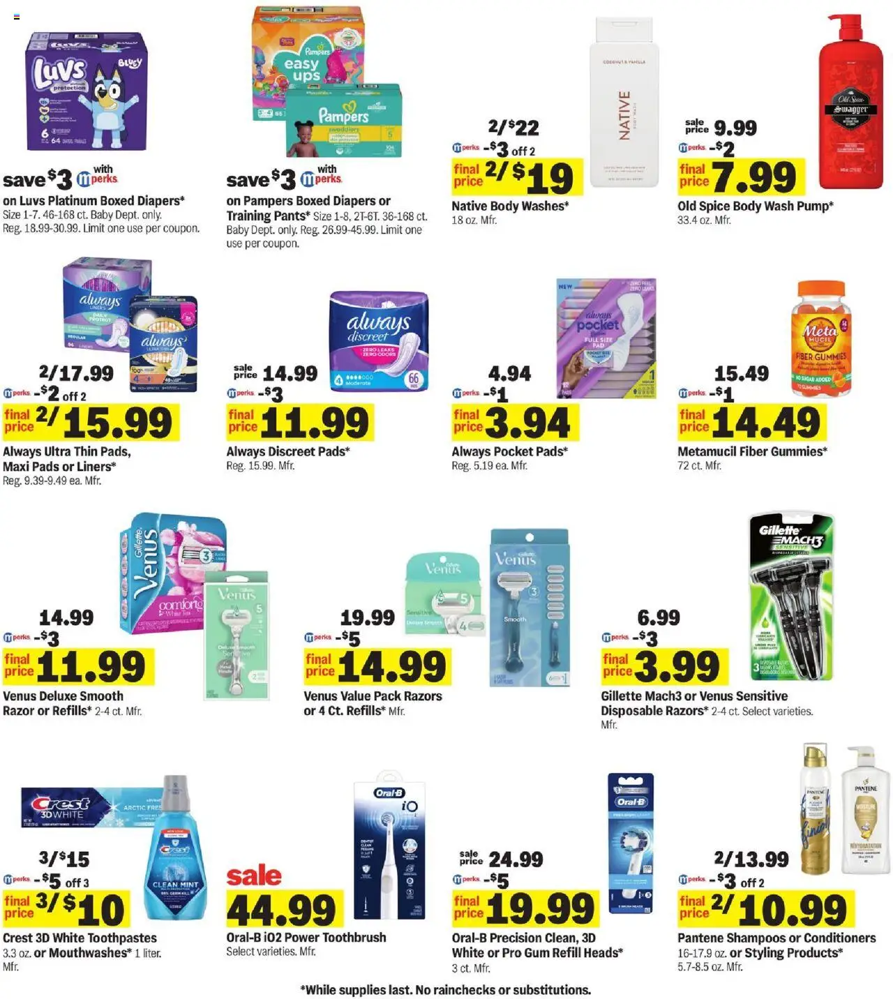 Meijer Weekly Ad - valid from 01.10.2025 | Page: 30 | Products: Rice, Toothbrush, Pads, Body Wash