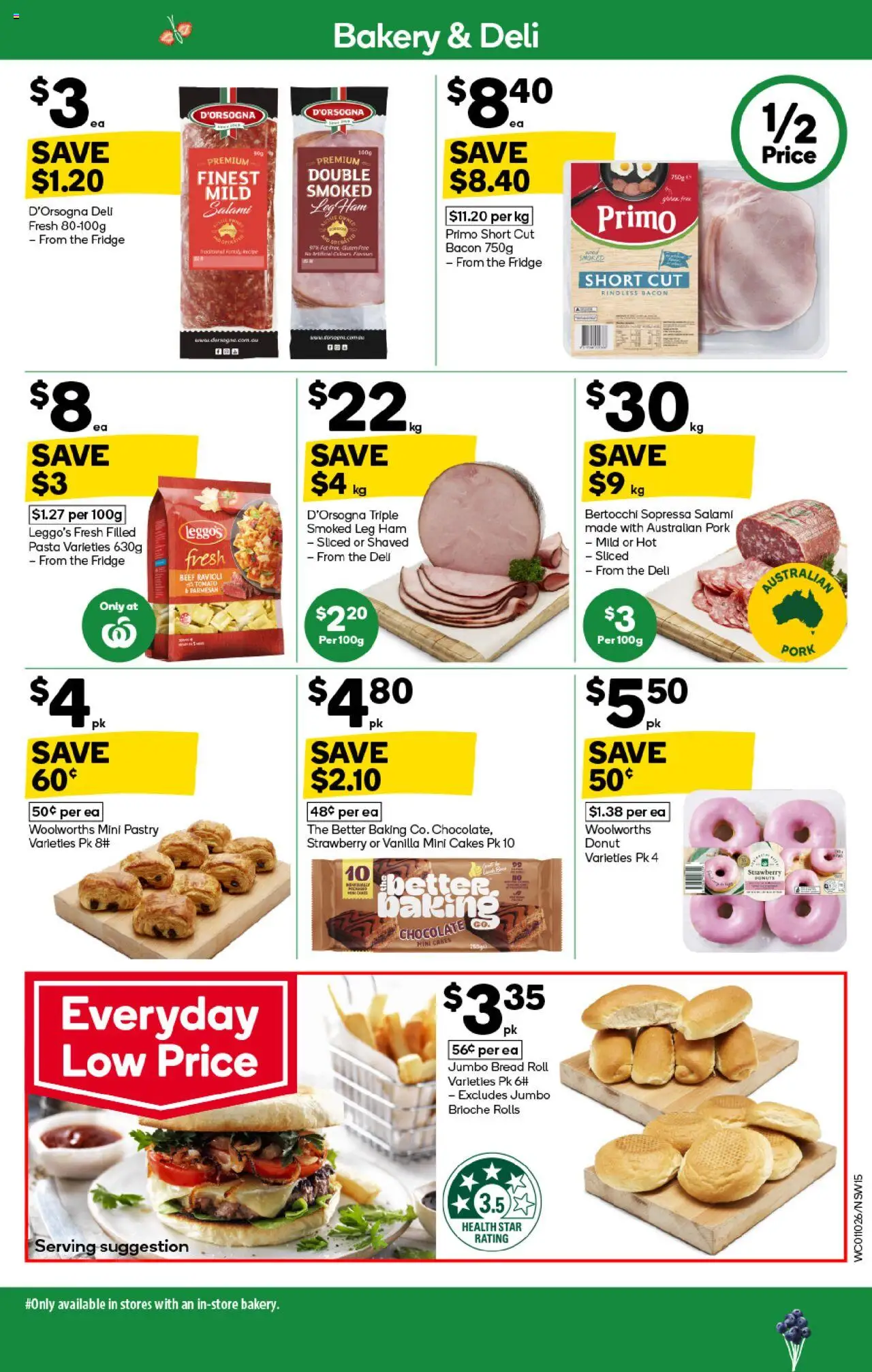 Woolworths catalogue - valid from 01.10.2025 | Page: 13 | Products: Bacon, Donuts, Salami, Pasta