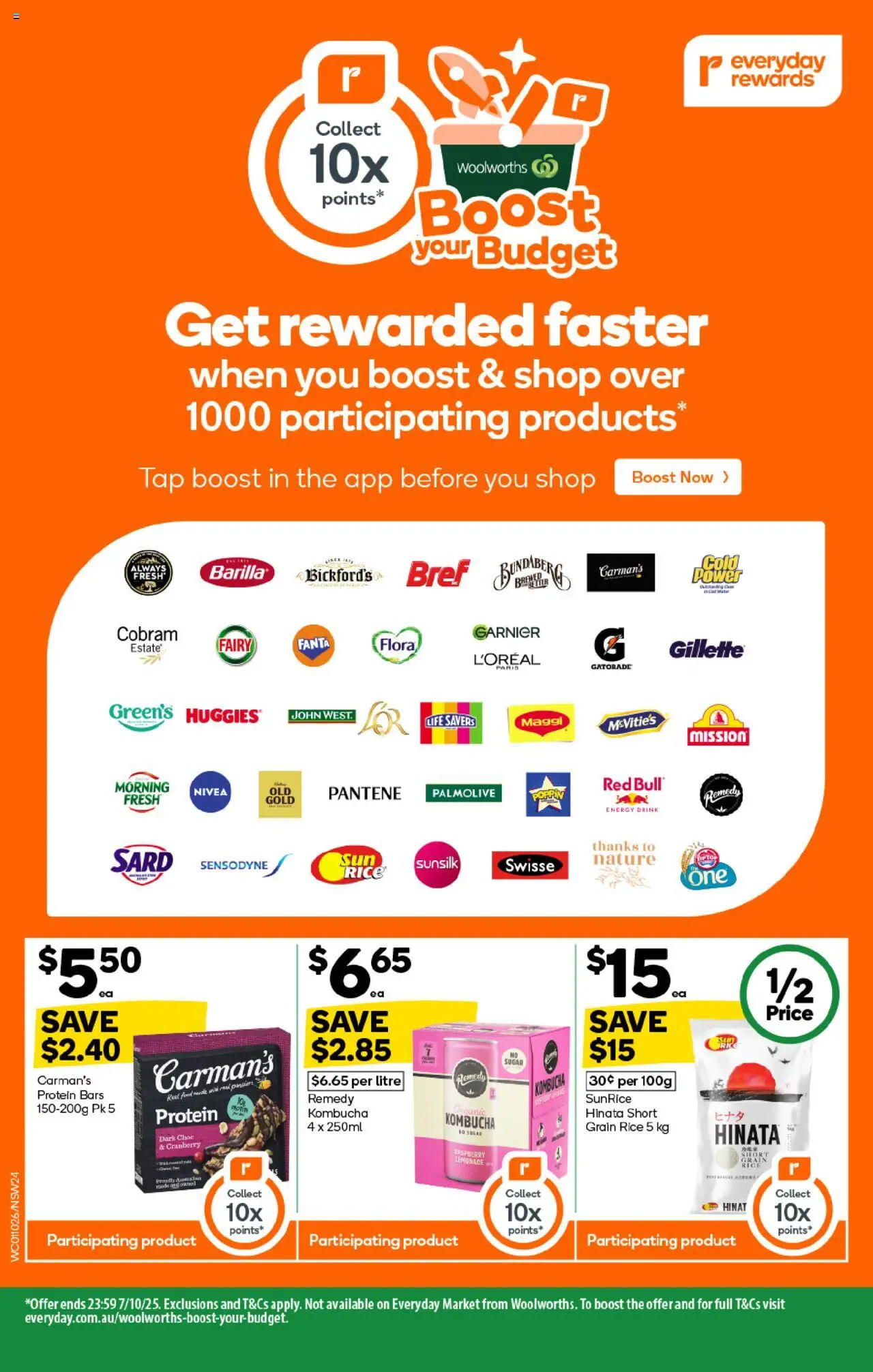 Woolworths catalogue - valid from 01.10.2025 | Page: 22 | Products: Energy drink, Rice, Sugar, Raspberry