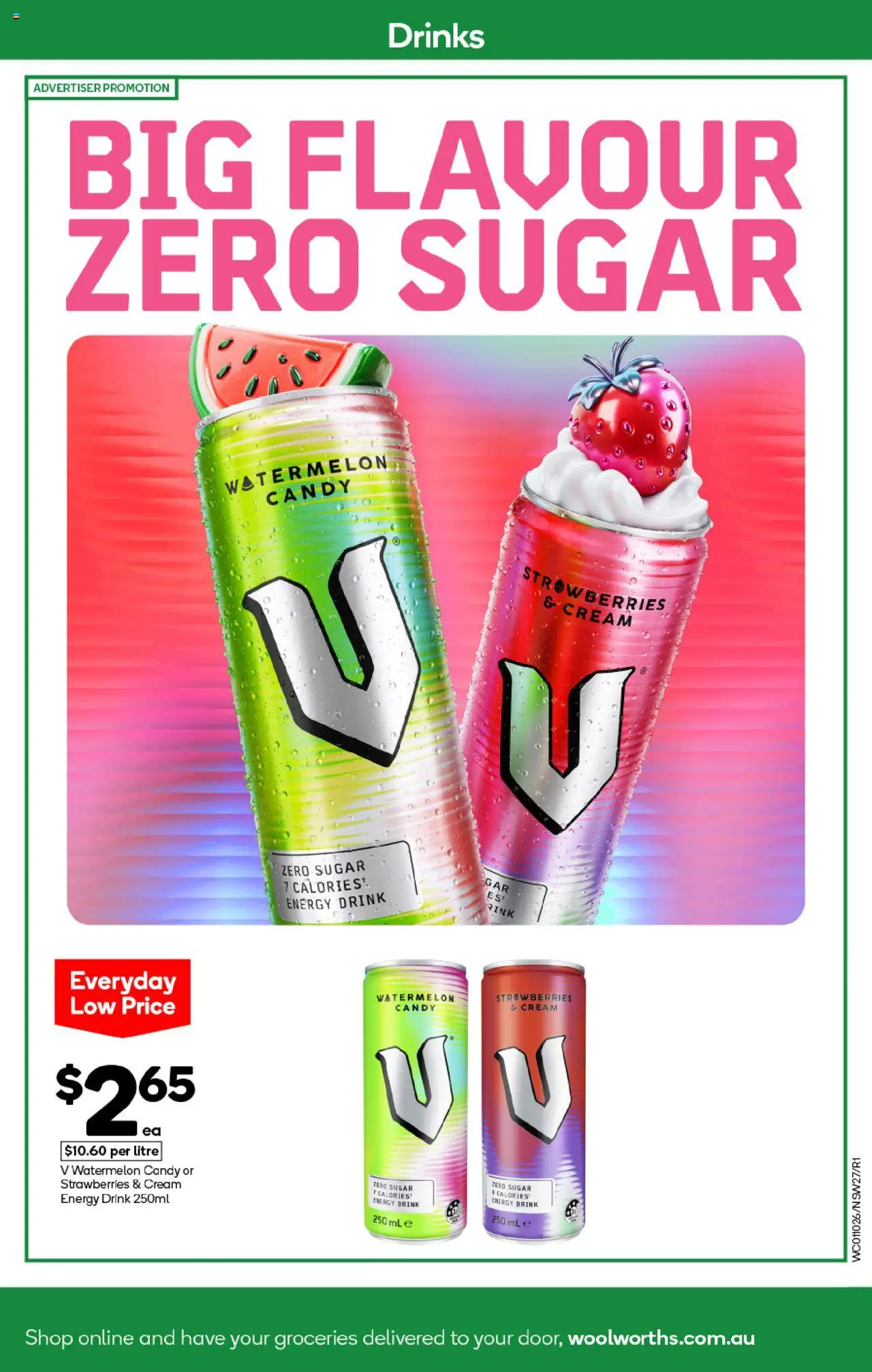 Woolworths catalogue - valid from 01.10.2025 | Page: 25 | Products: Energy drink, Strawberries, Cream, Sugar