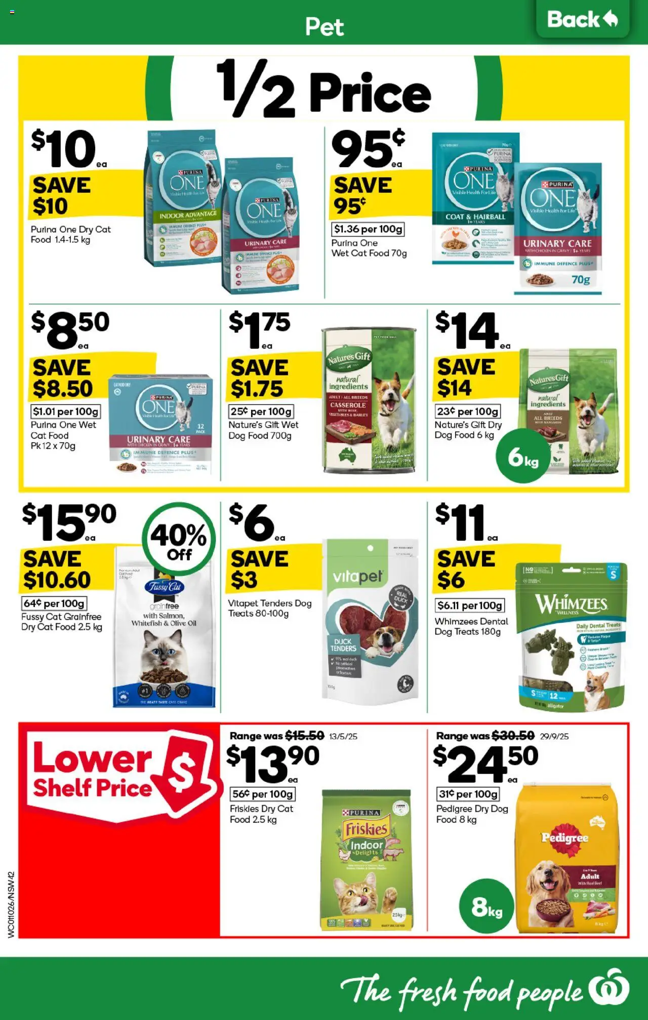 Woolworths catalogue - valid from 01.10.2025 | Page: 40 | Products: Shelf, Duck, Olive oil, Dog food