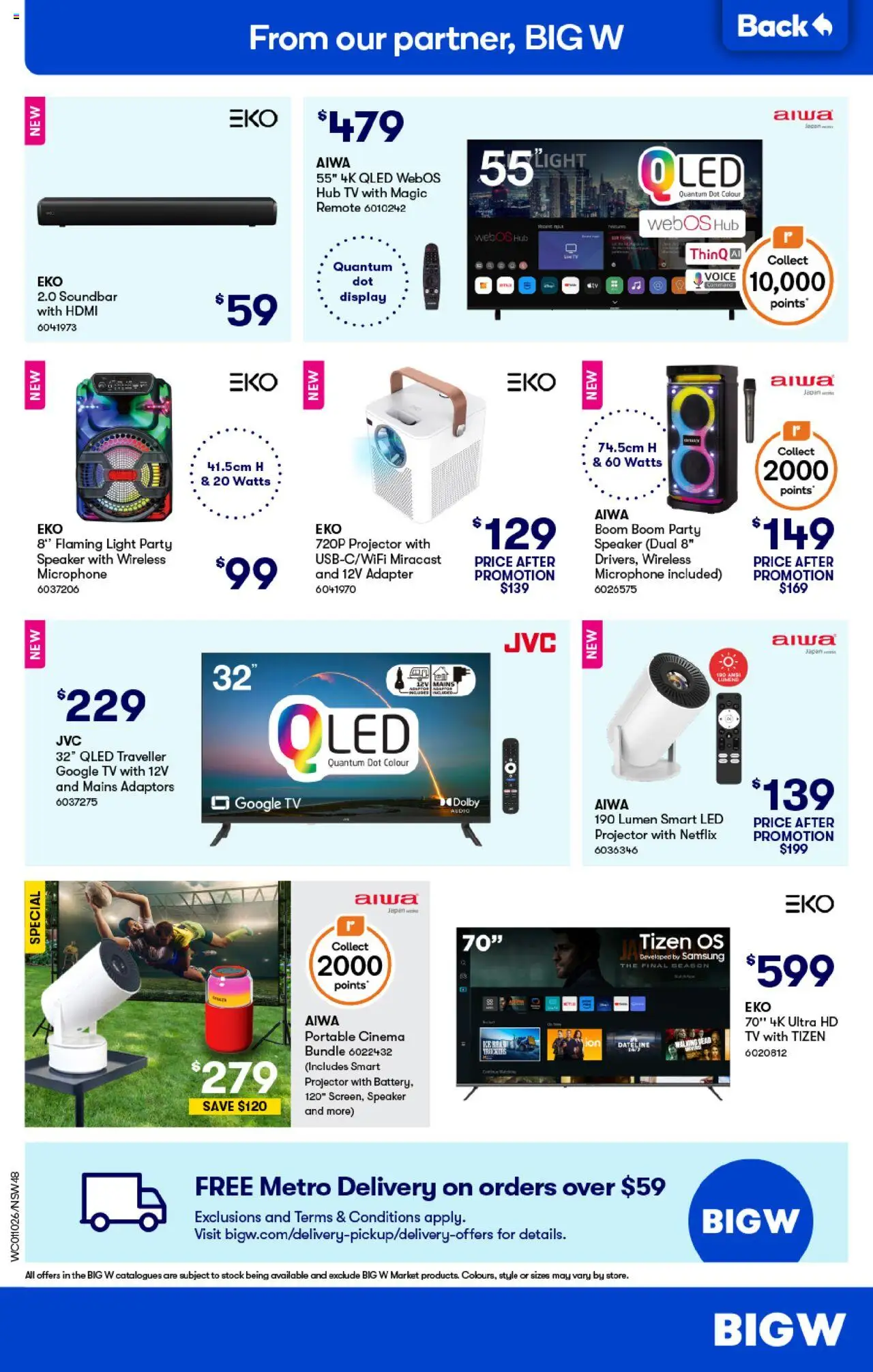 Woolworths catalogue - valid from 01.10.2025 | Page: 46 | Products: Tv, Audio, Projector, Adapter