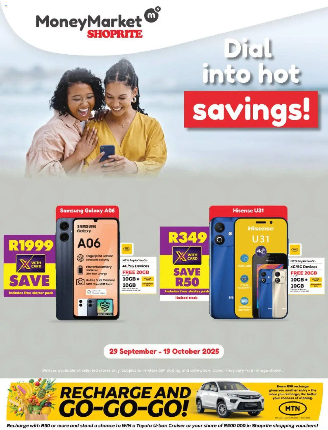 New Shoprite catalogue – valid from 29.09.2025 | Page: 1 | Products: Sim, Camera, Battery, Stock