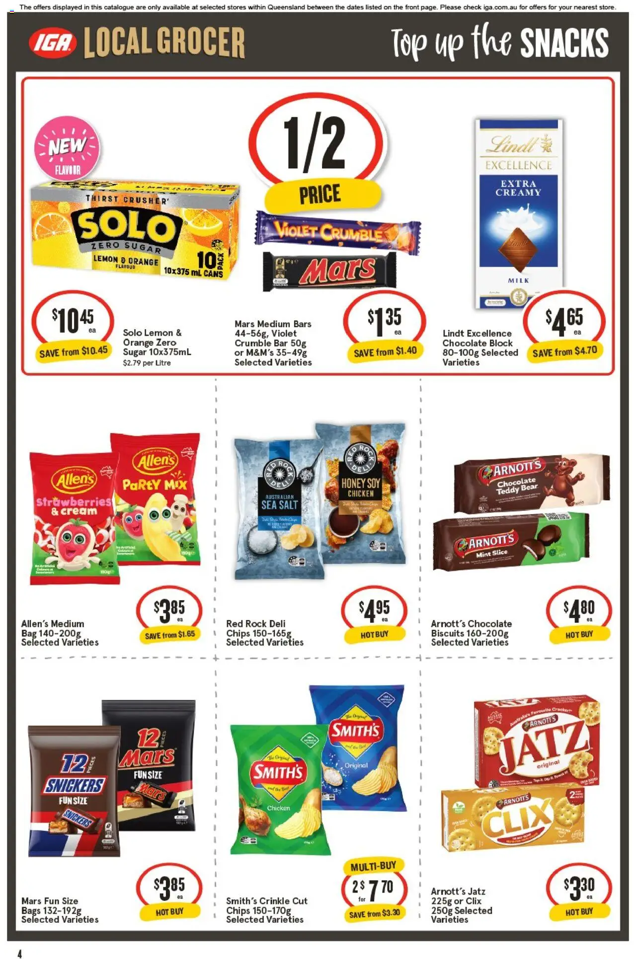 IGA catalogue - valid from 01.10.2025 | Page: 4 | Products: Milk, Chocolate, Strawberries, Biscuits