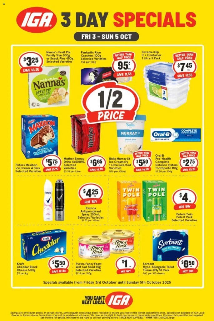 IGA catalogue next week Wednesday 01 October